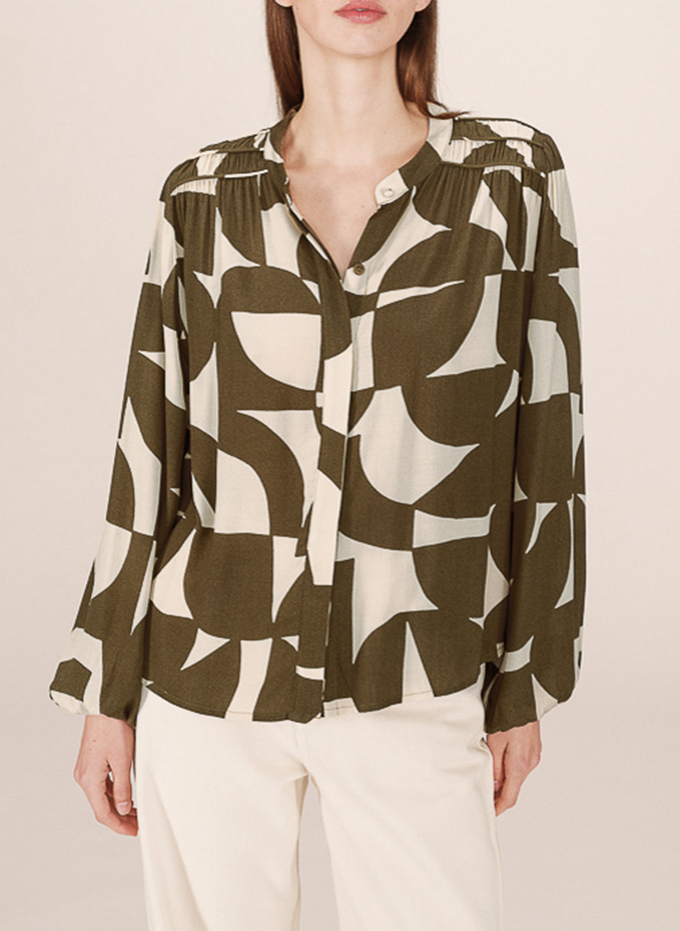 Gerade geschnittene Bluse mit Print GRACE ET MILA Grun