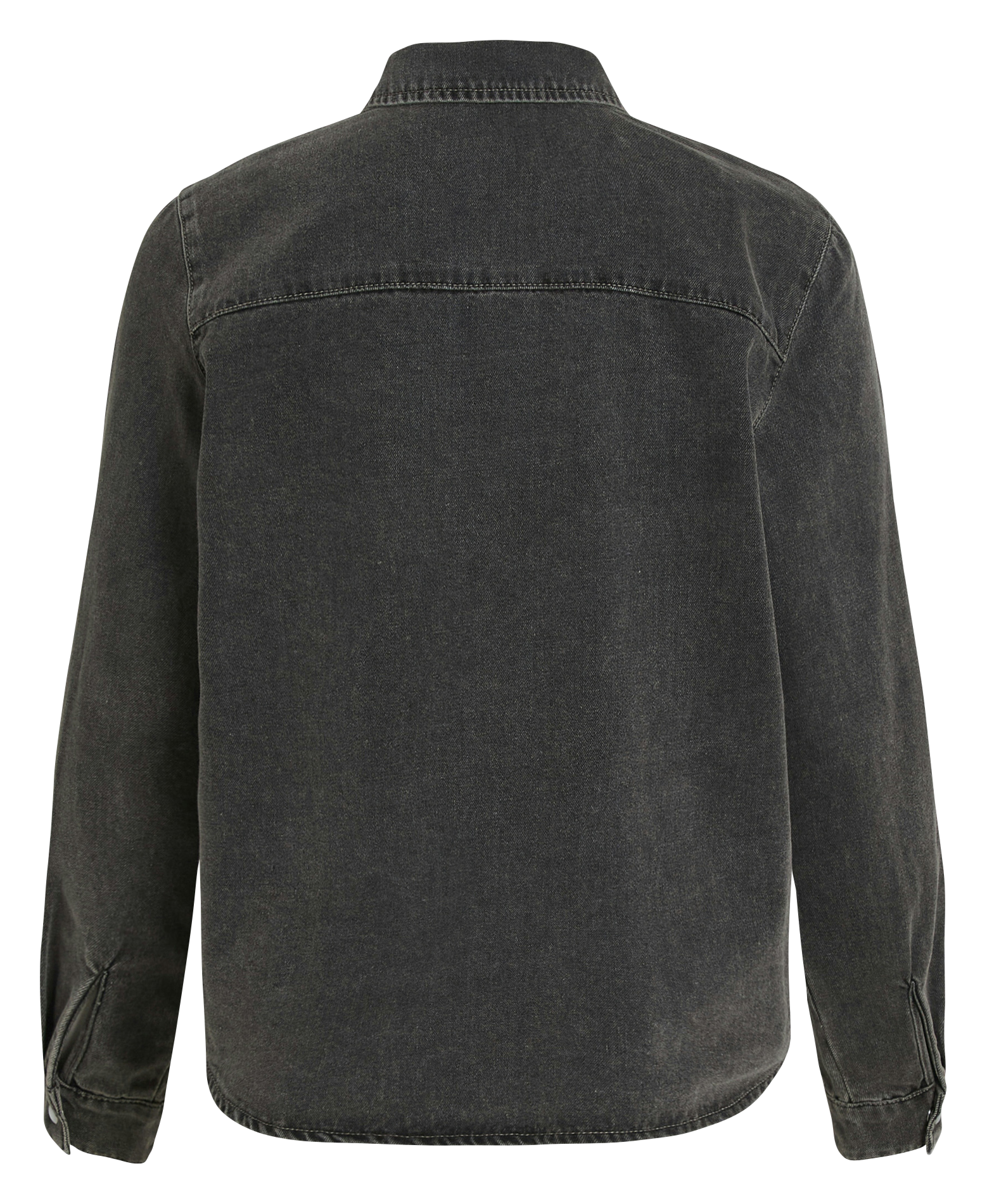 Straight-cut cotton-blend shirt with classic collar VILA Grey
