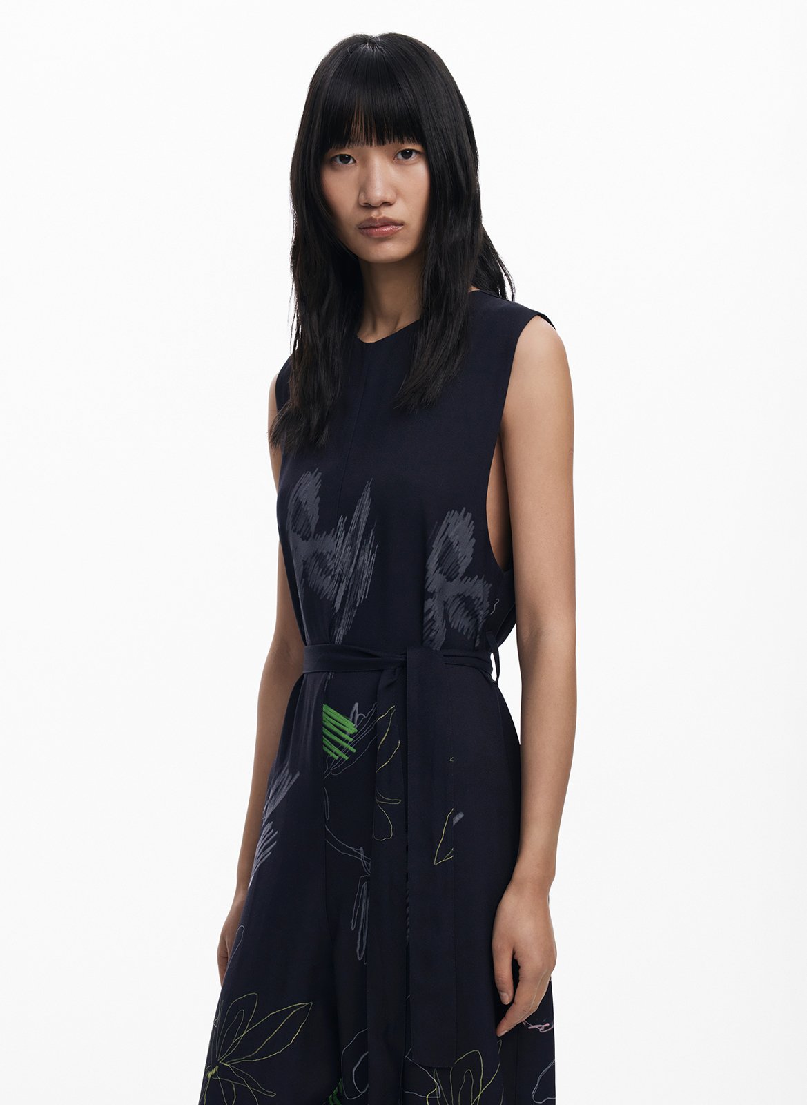 Combinaison large imprimé fleurs DESIGUAL Noir