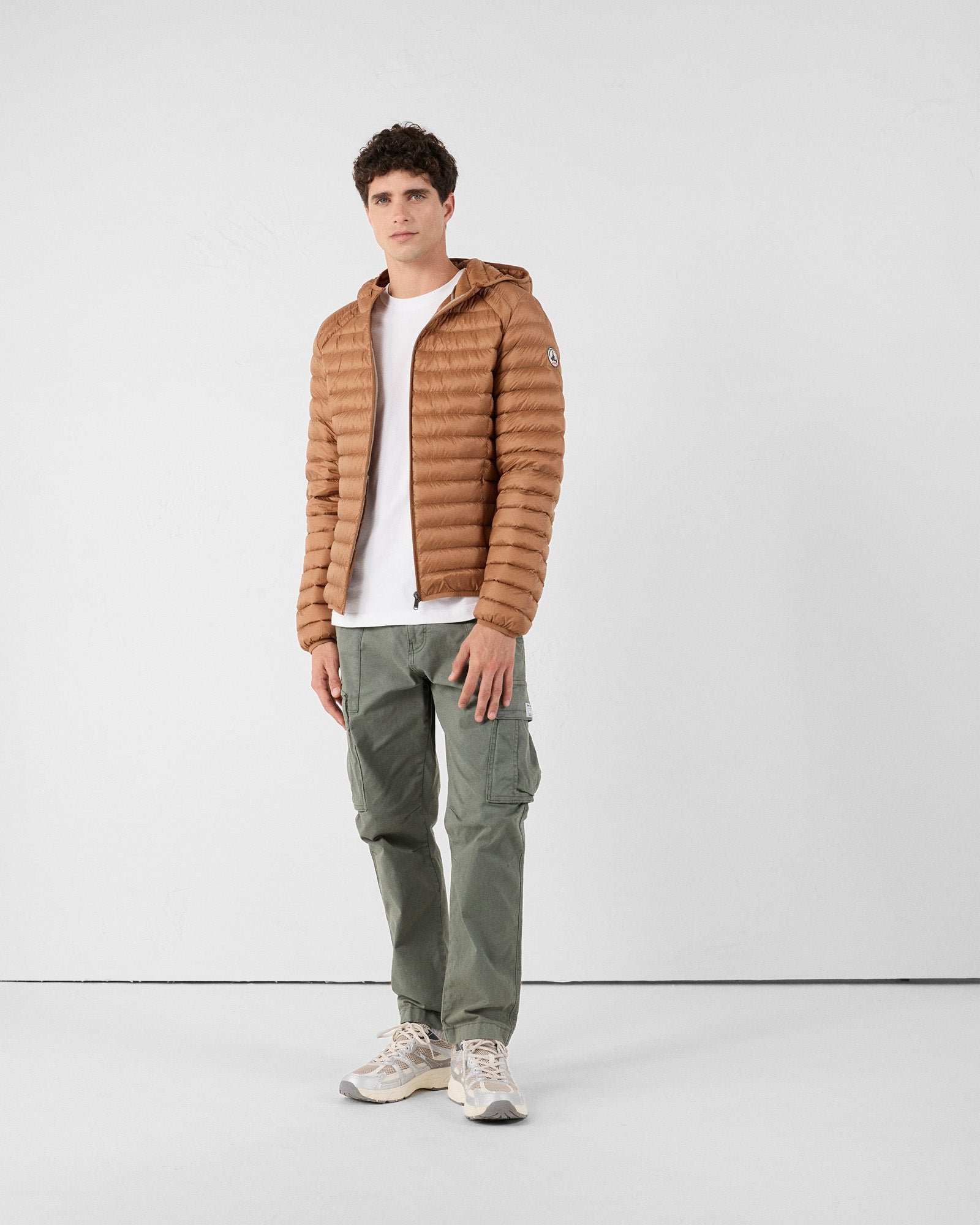 Lightweight hooded puffer jacket nico JOTT Brown