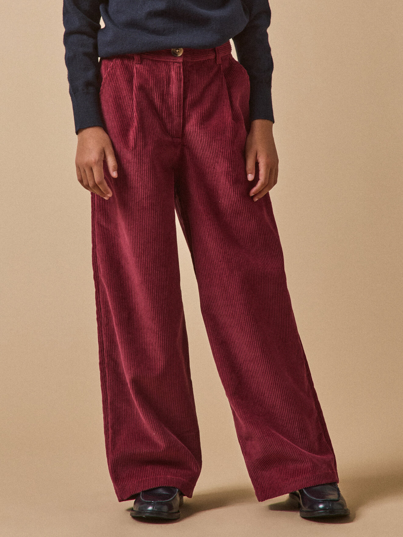 Flared velvet pants CYRILLUS Pink
