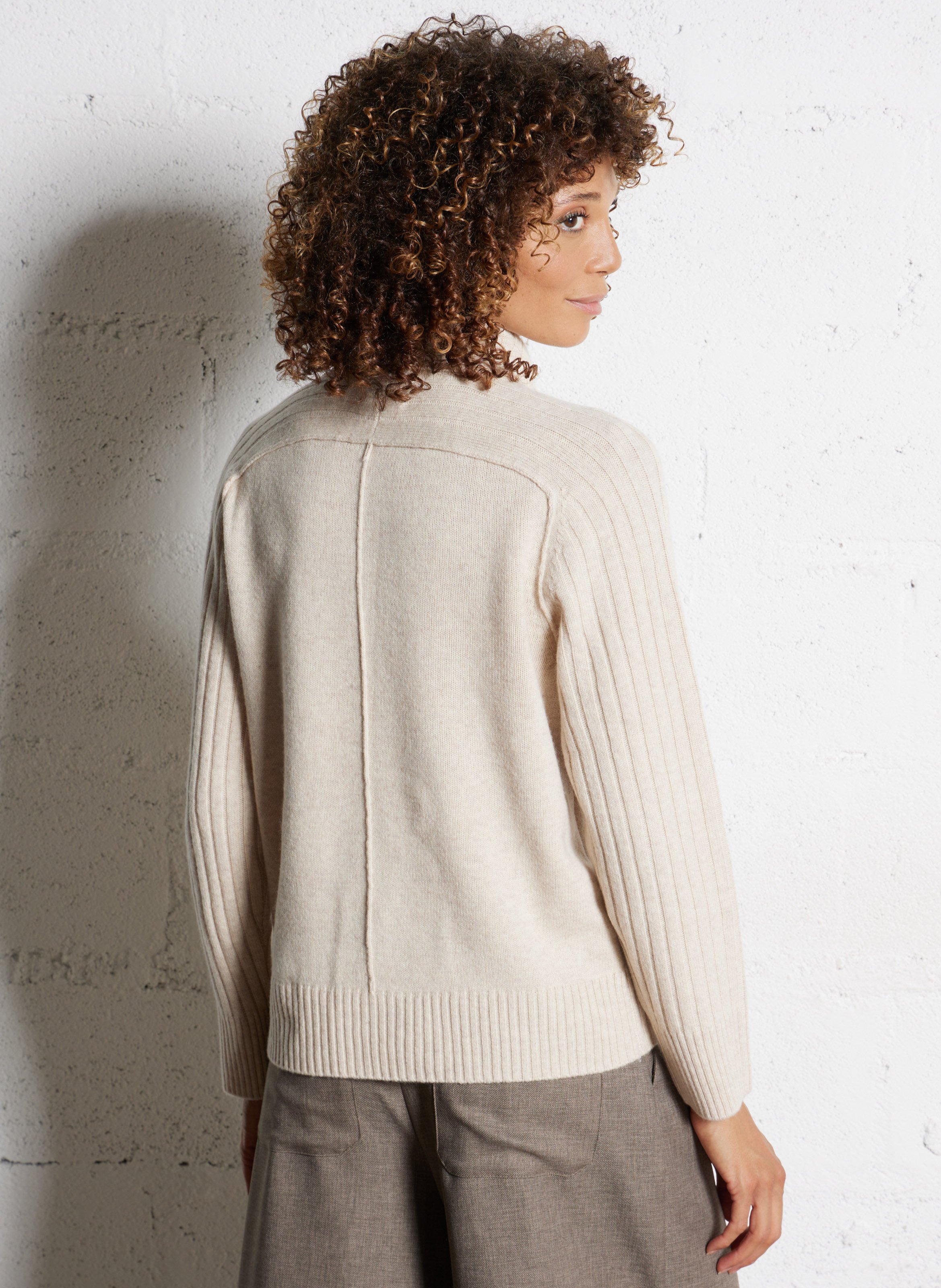 Pull col roulé en laine mélangée MAISON 123 Blanc