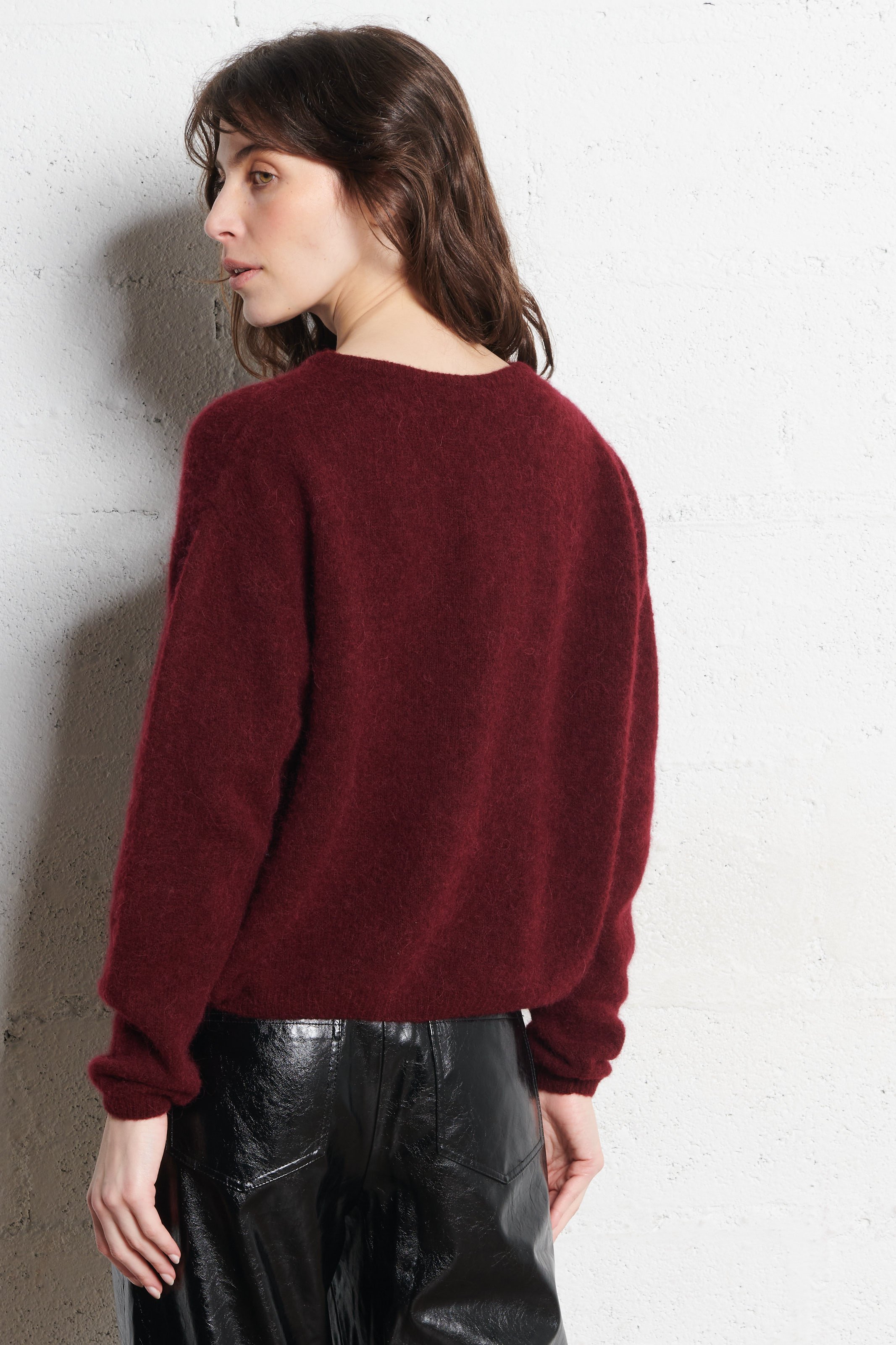 Weit geschnittene Strickjacke aus Wollmix AMERICAN VINTAGE Rot