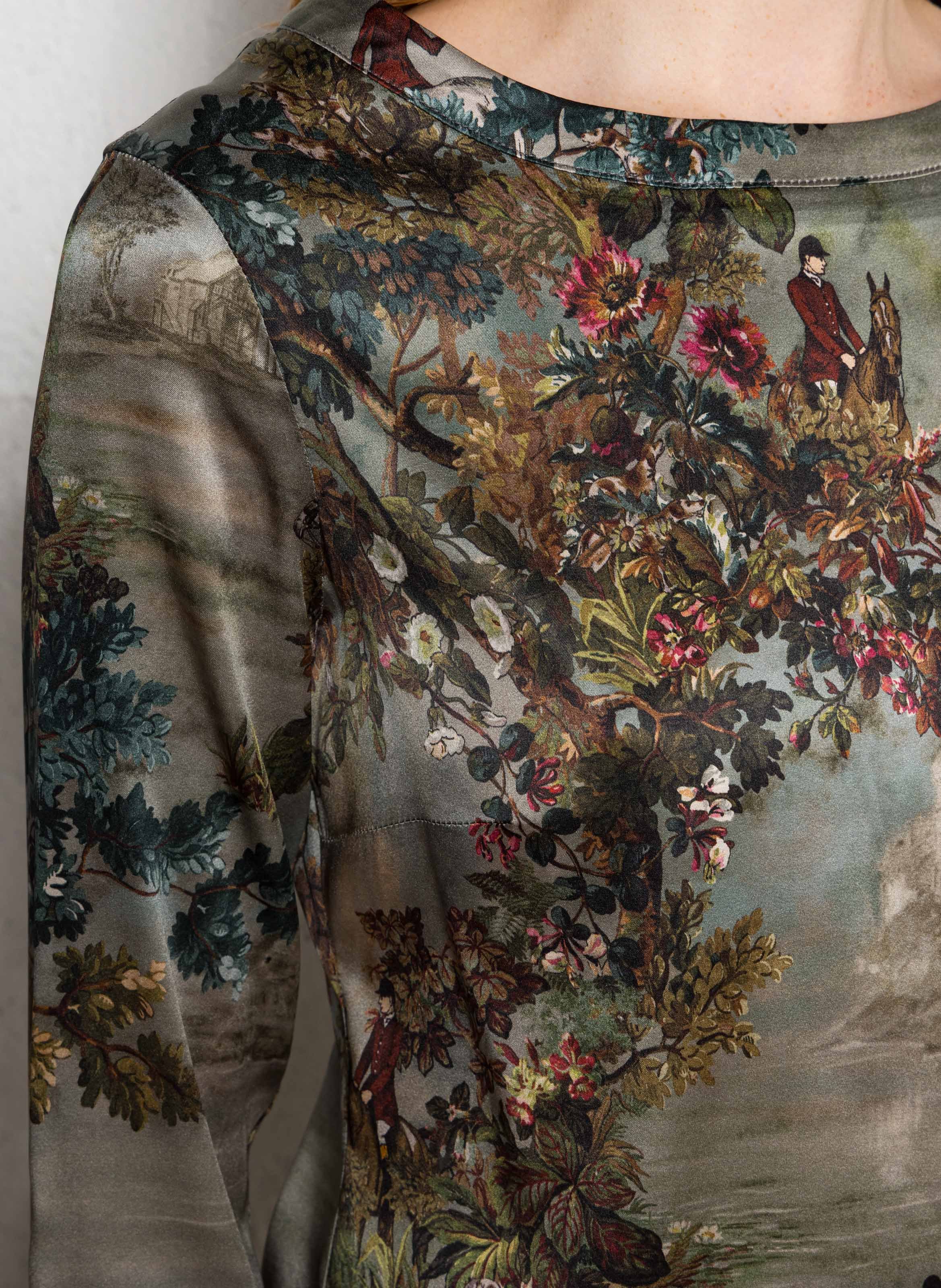 Round neck top in silk blend MOMONI Multicolored