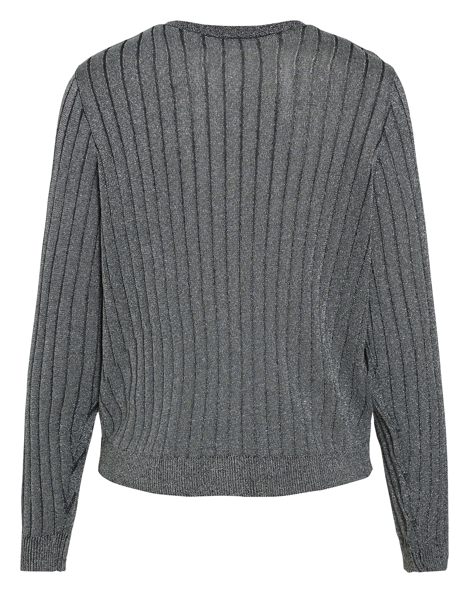 Chaleco recto abotonado de punto brillante VILA Negro