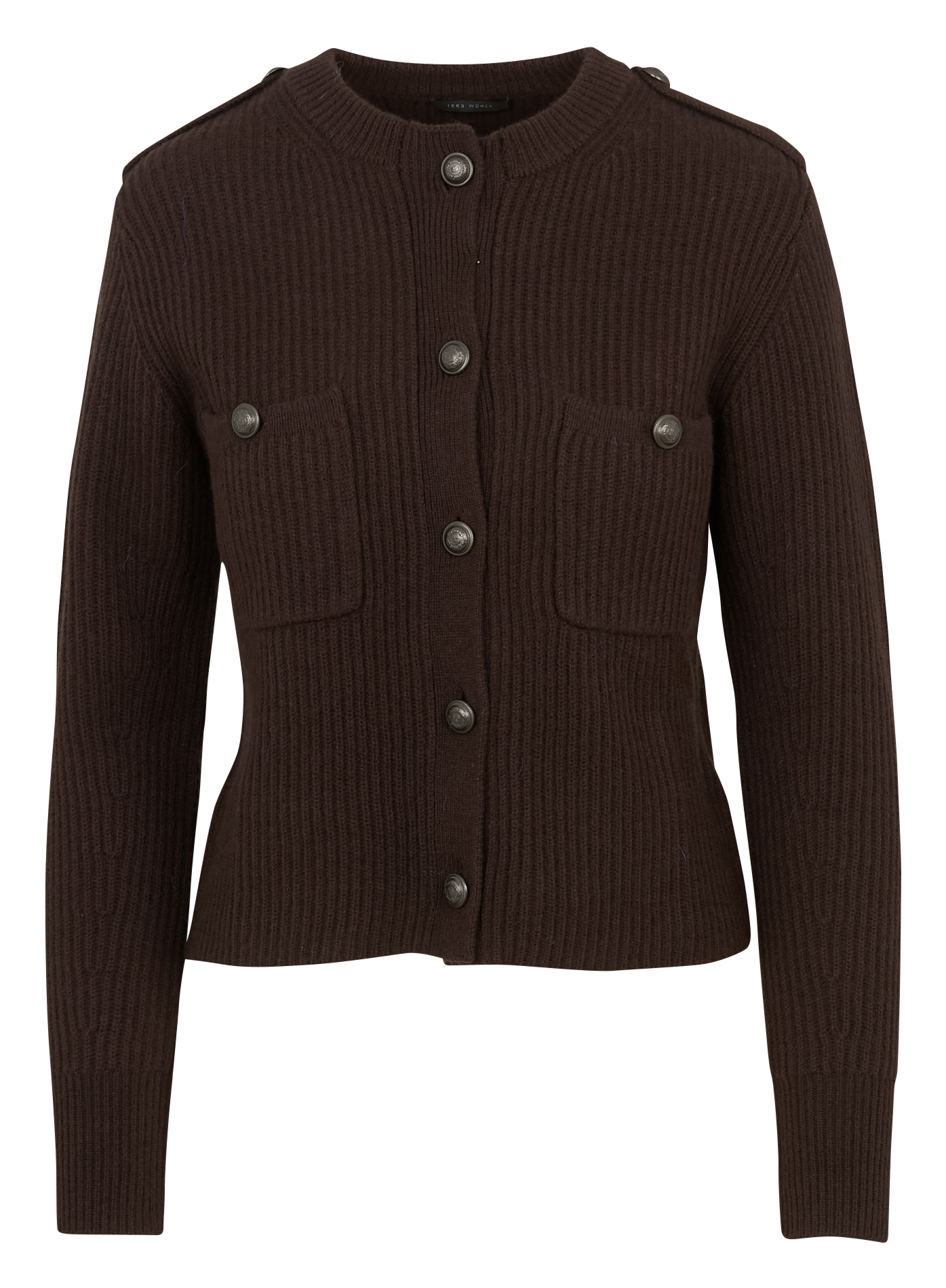 Wollen vest met ronde hals IKKS Bruin