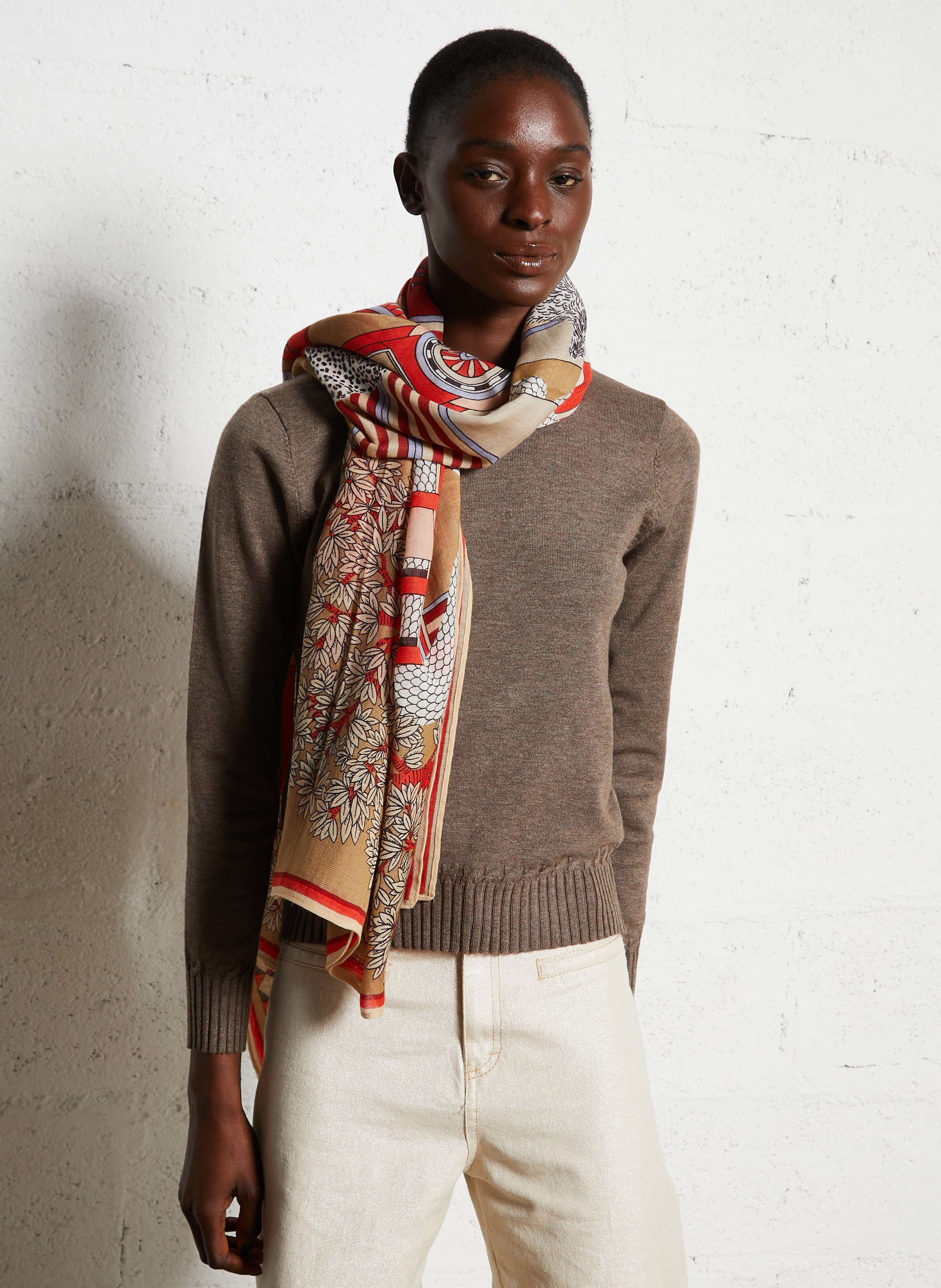 Etole rectangulaire imprimée en laine INOUI EDITIONS