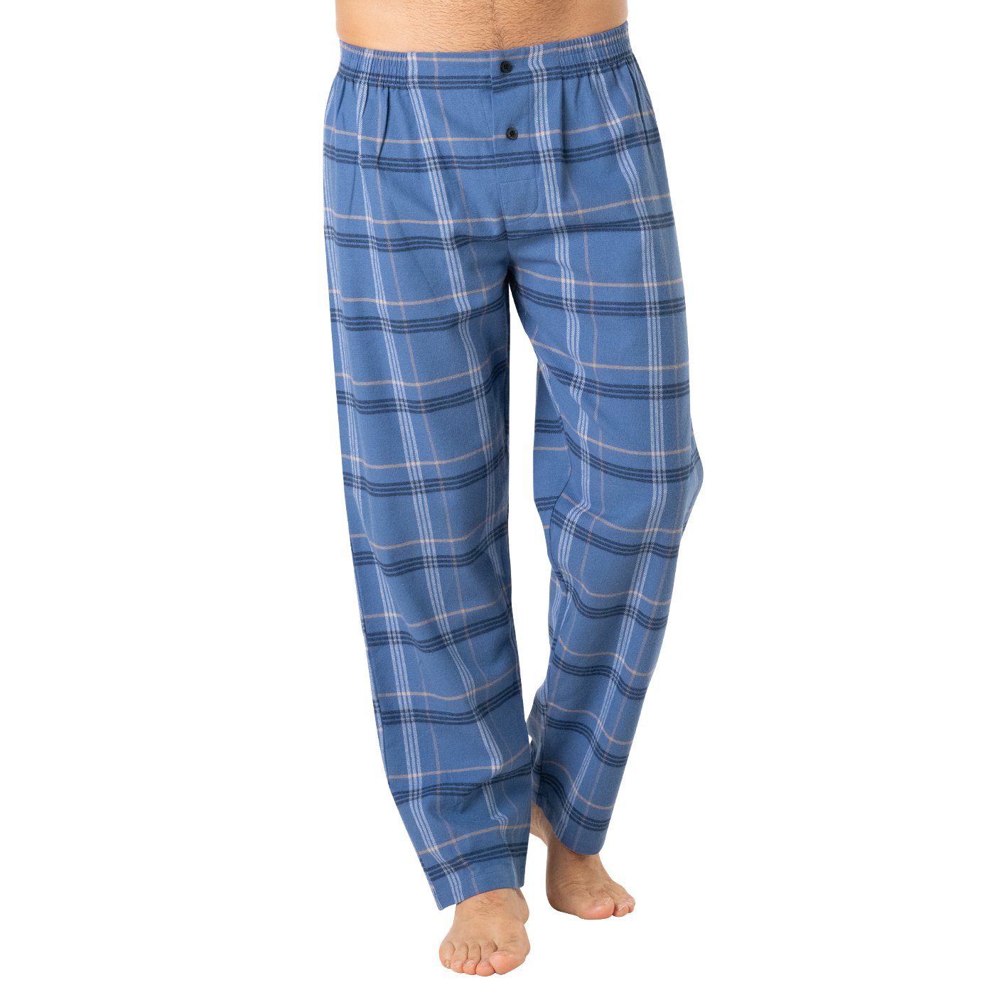 Men's long open flannel pajamas by Eminence EMINENCE Multicolored