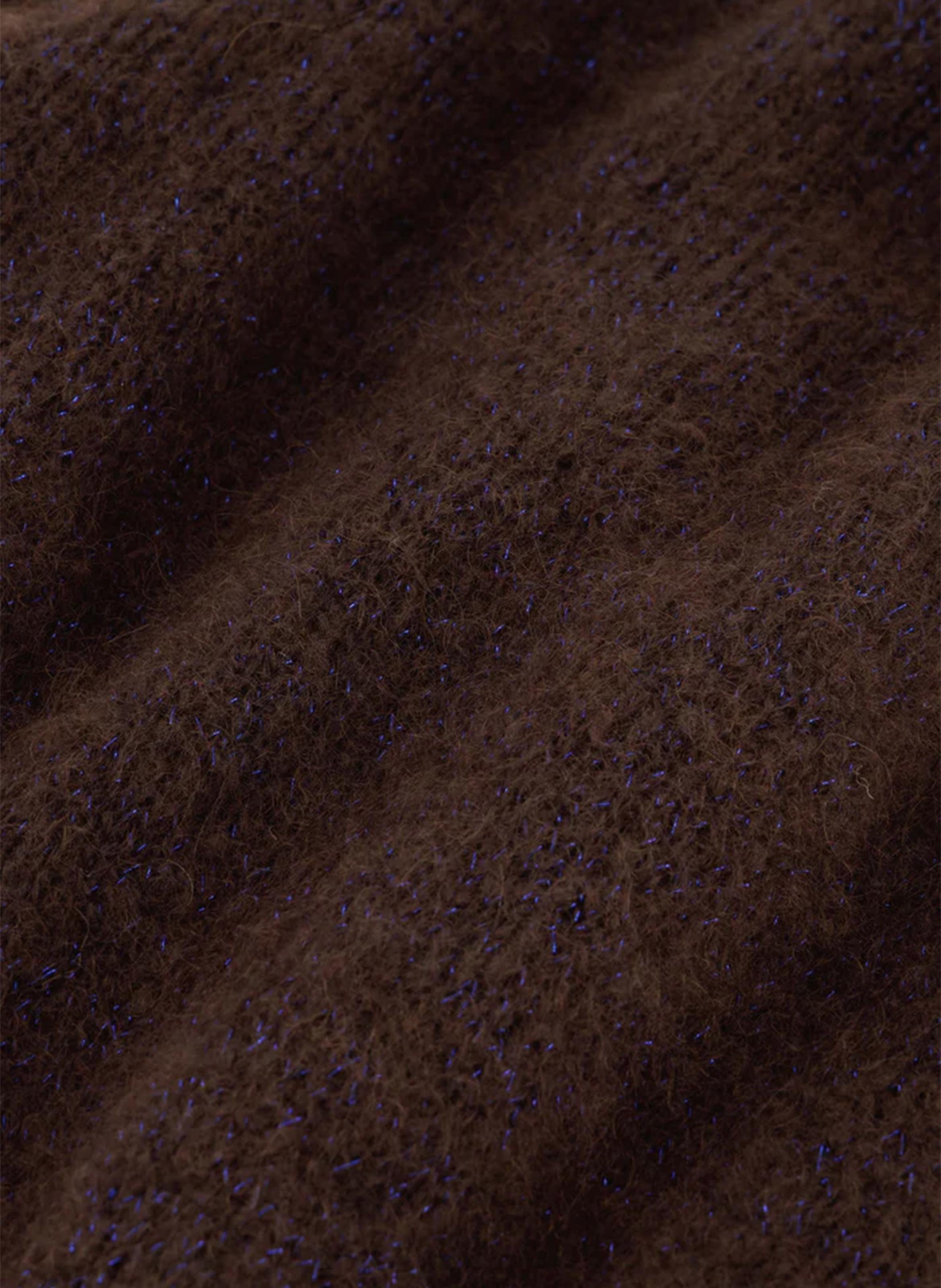 Strakke trui met ronde hals | wolblend BY BAR Bruin