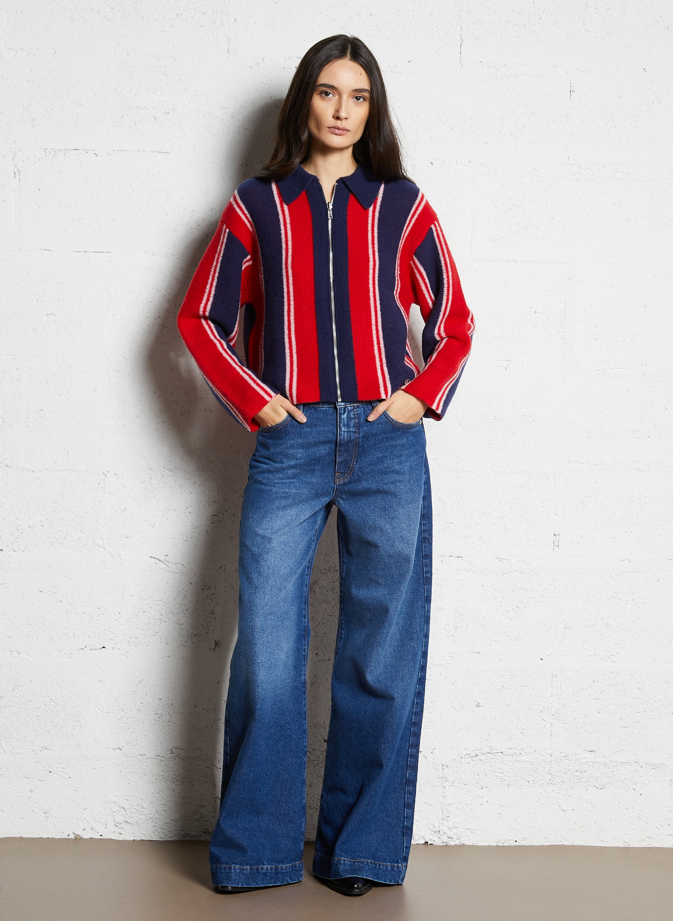 Wijde jeans - katoenblend ACQUAVERDE Blauw