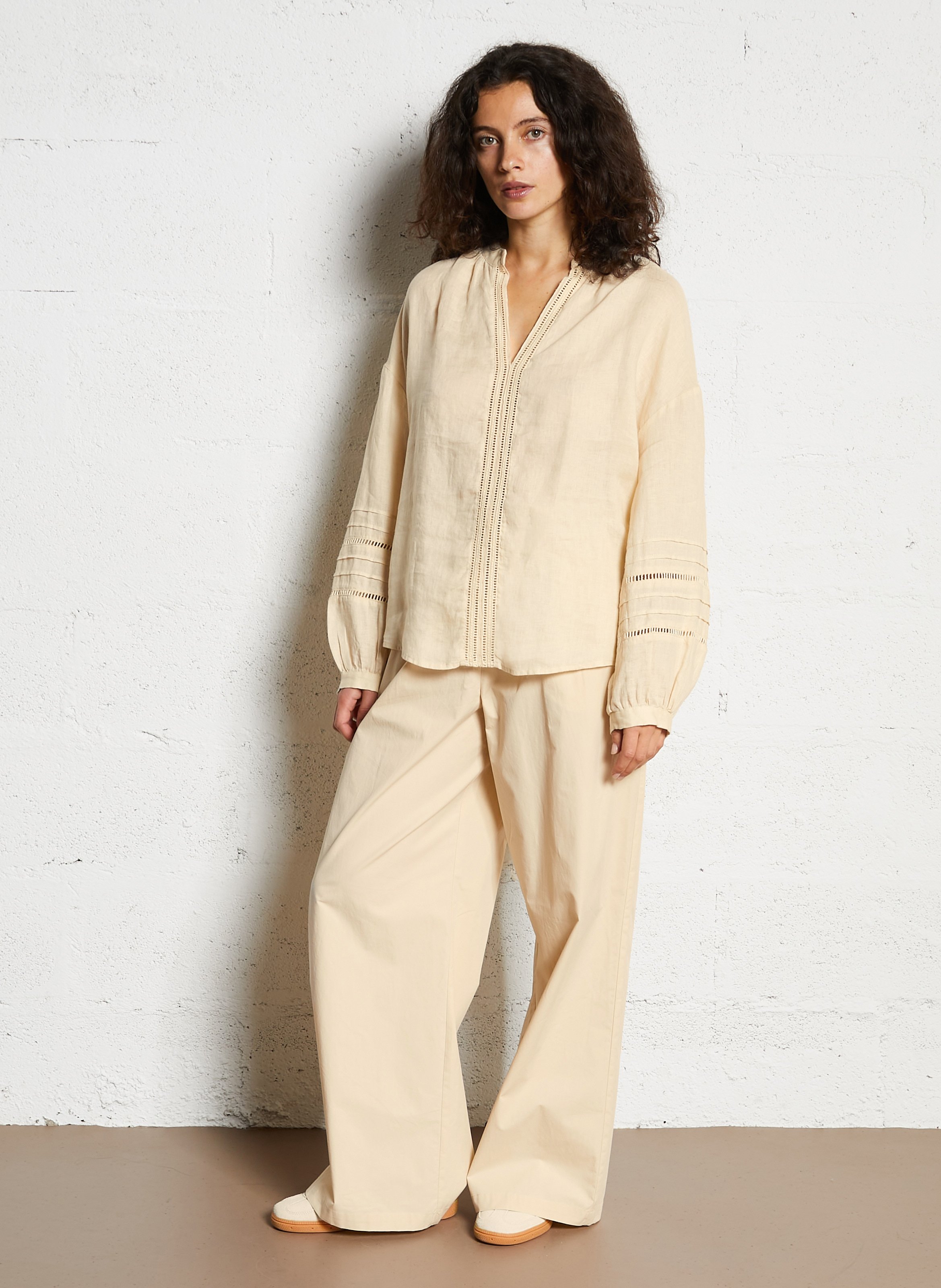 Wide cotton trousers  JC SOPHIE Beige