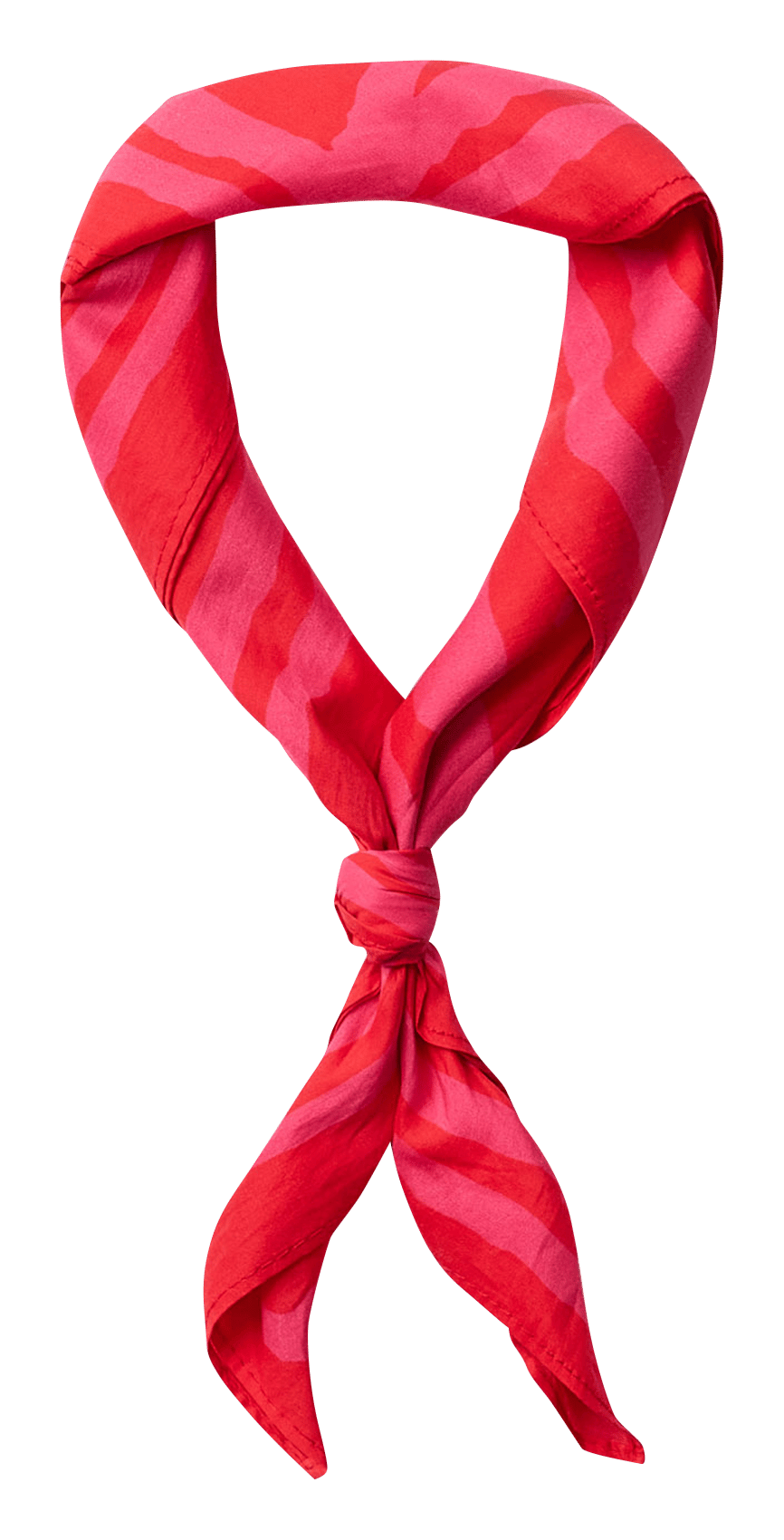 Printed organic cotton floaty scarf SELECTED Red