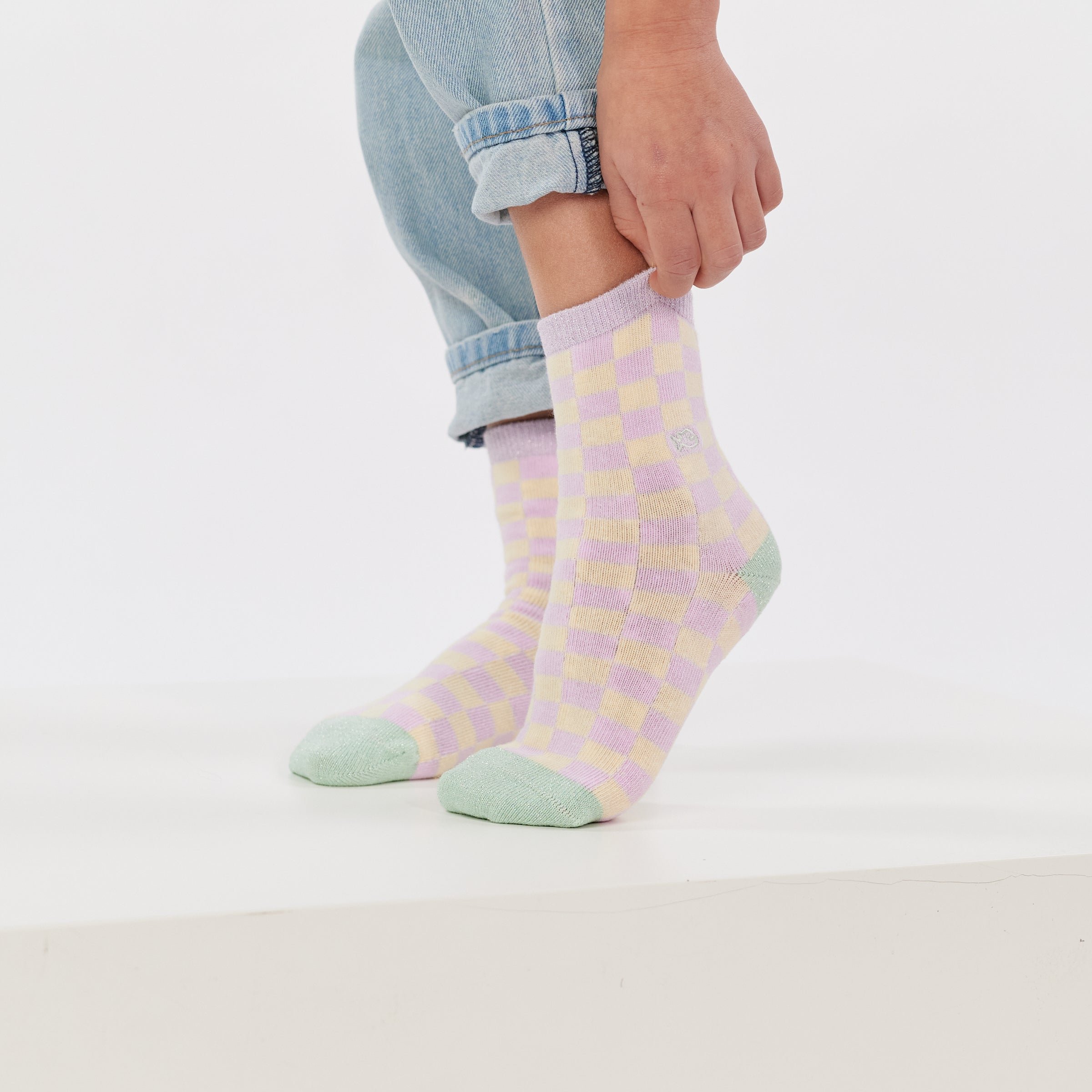 Checked socks BILLYBELT Purple