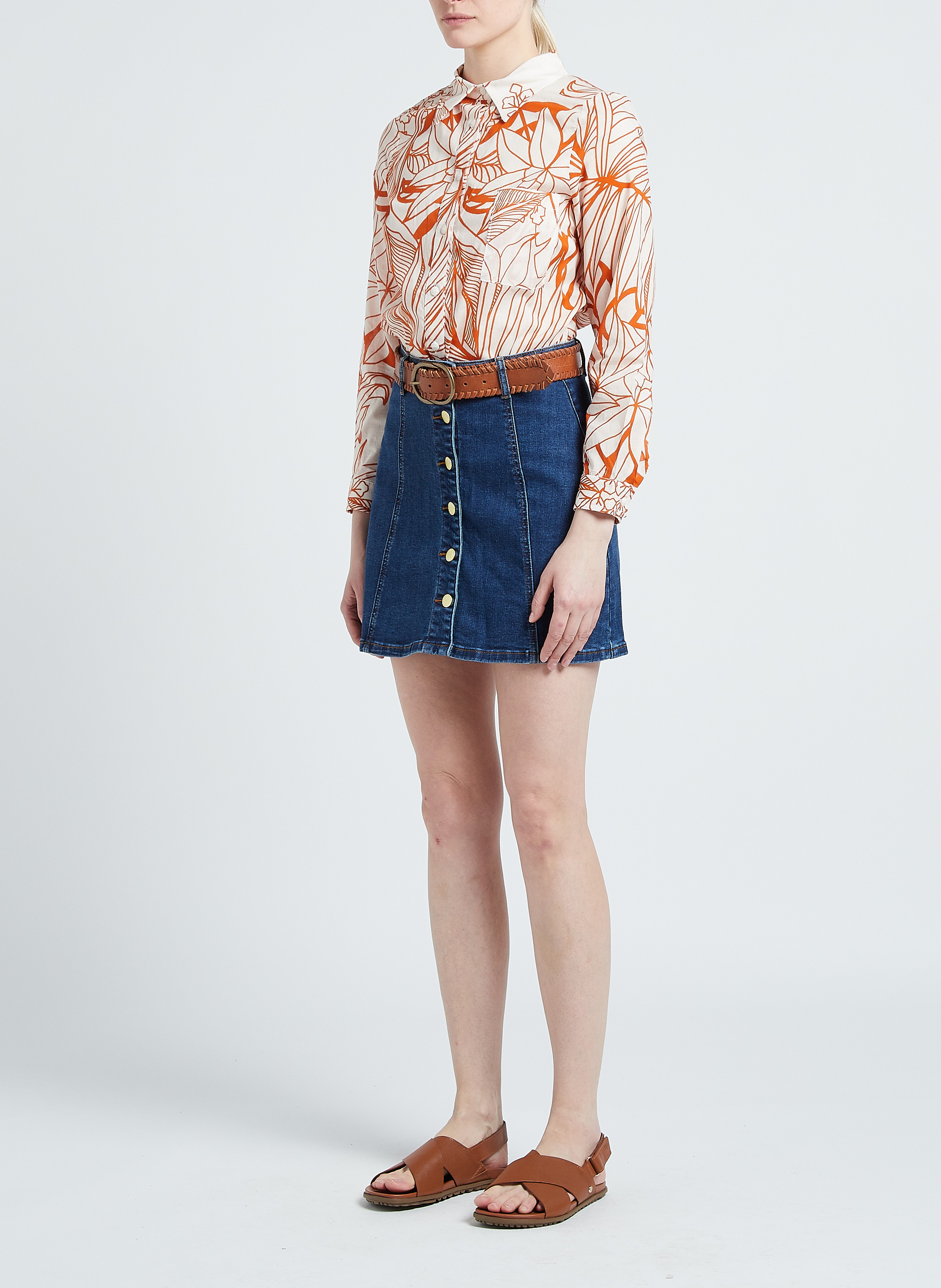 Katoenen overhemd met klassieke kraag LA PETITE FRANCAISE Oranje