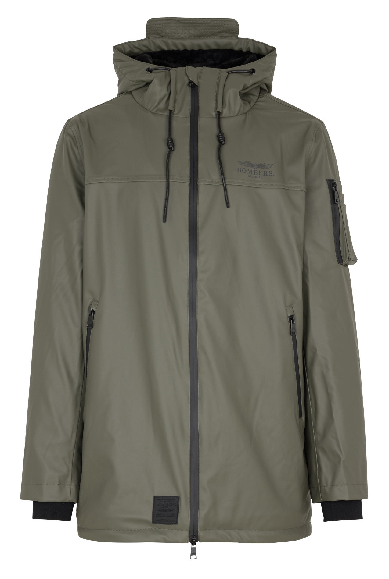 Straight zip-up hooded jacket BOMBERS ORIGINAL Khaki