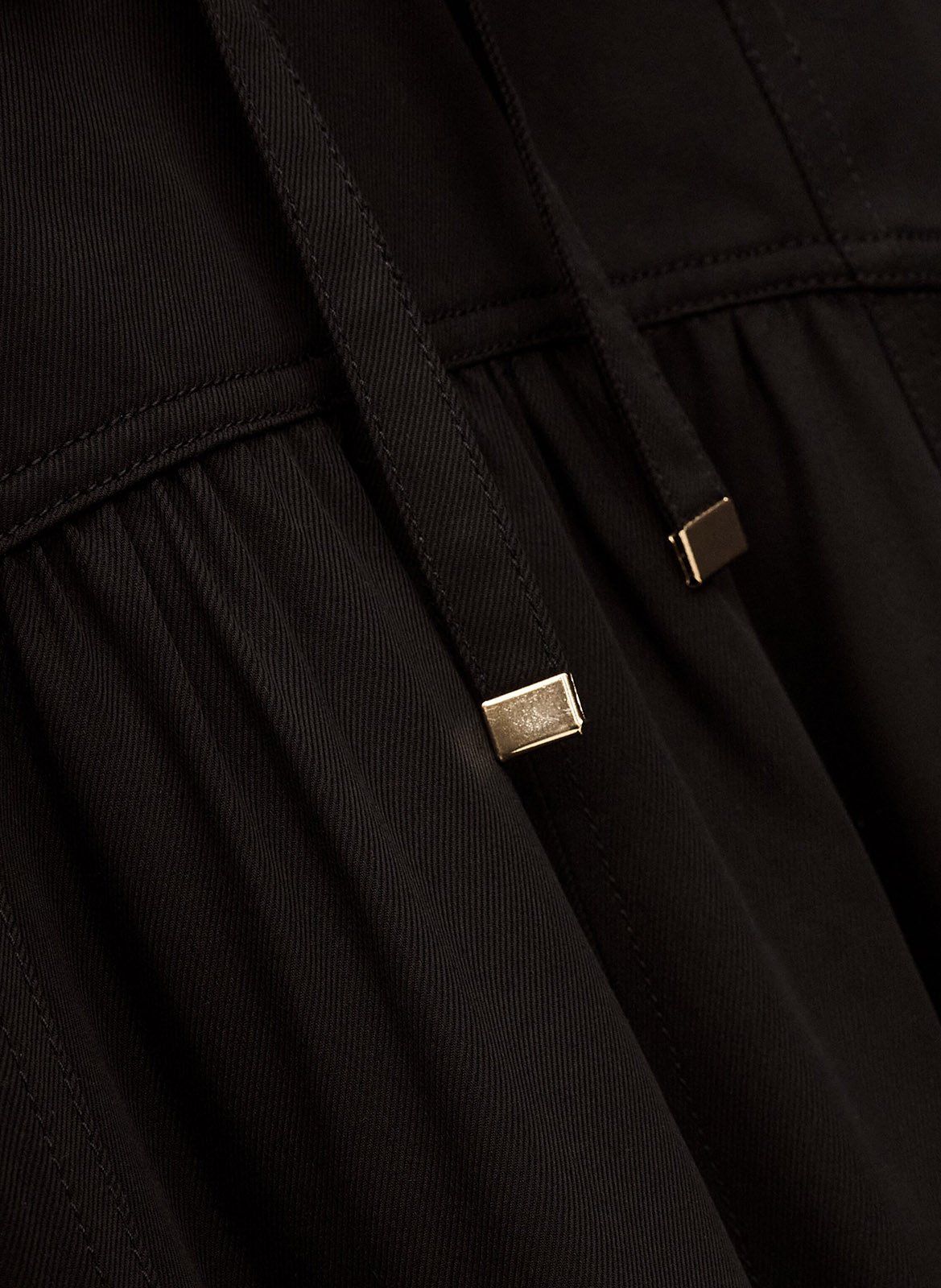 Jupe longue évasée unie à œillets BA&SH Noir