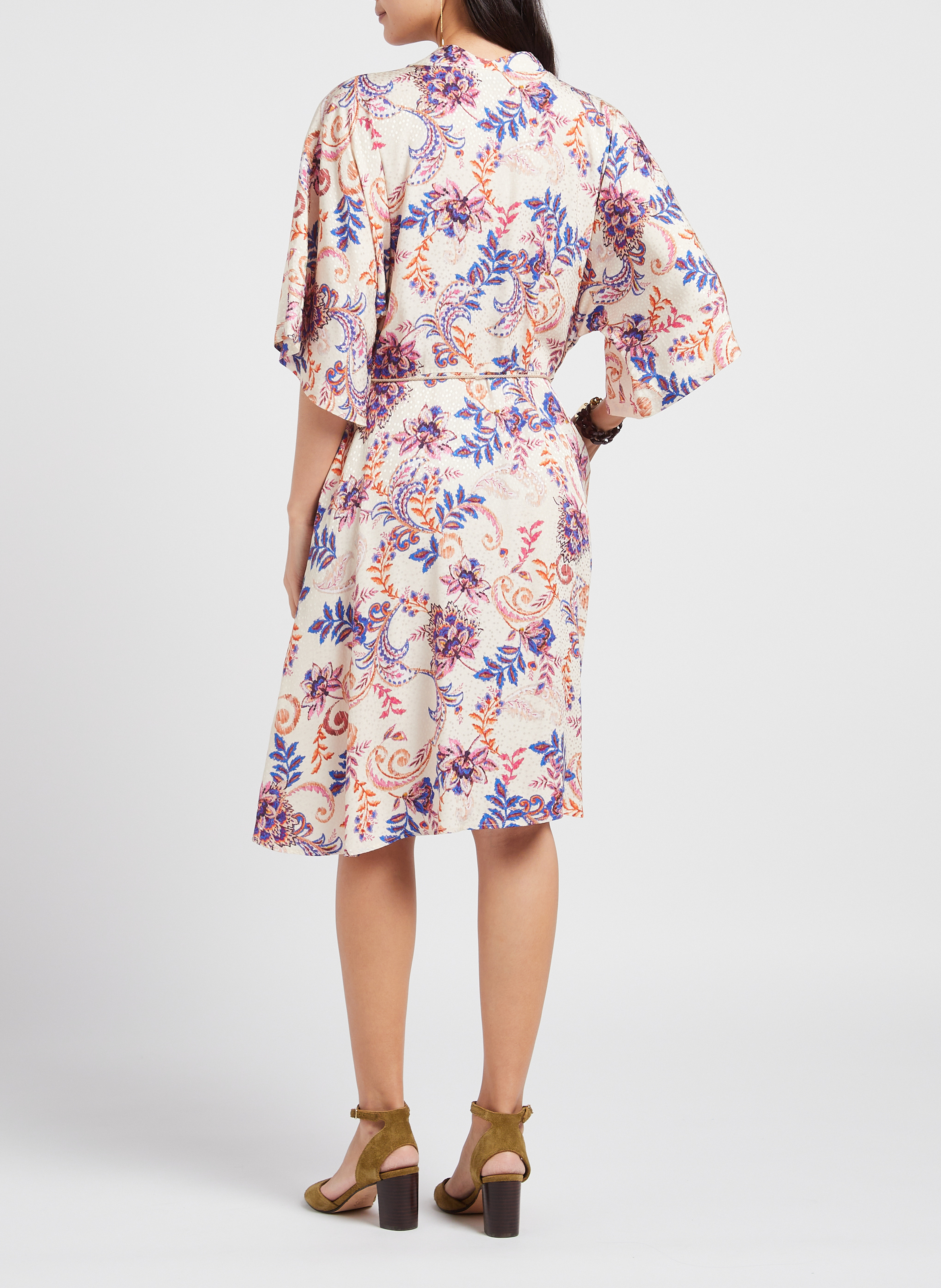 Robe courte évasée à imprimé ATTIC AND BARN Multicolore