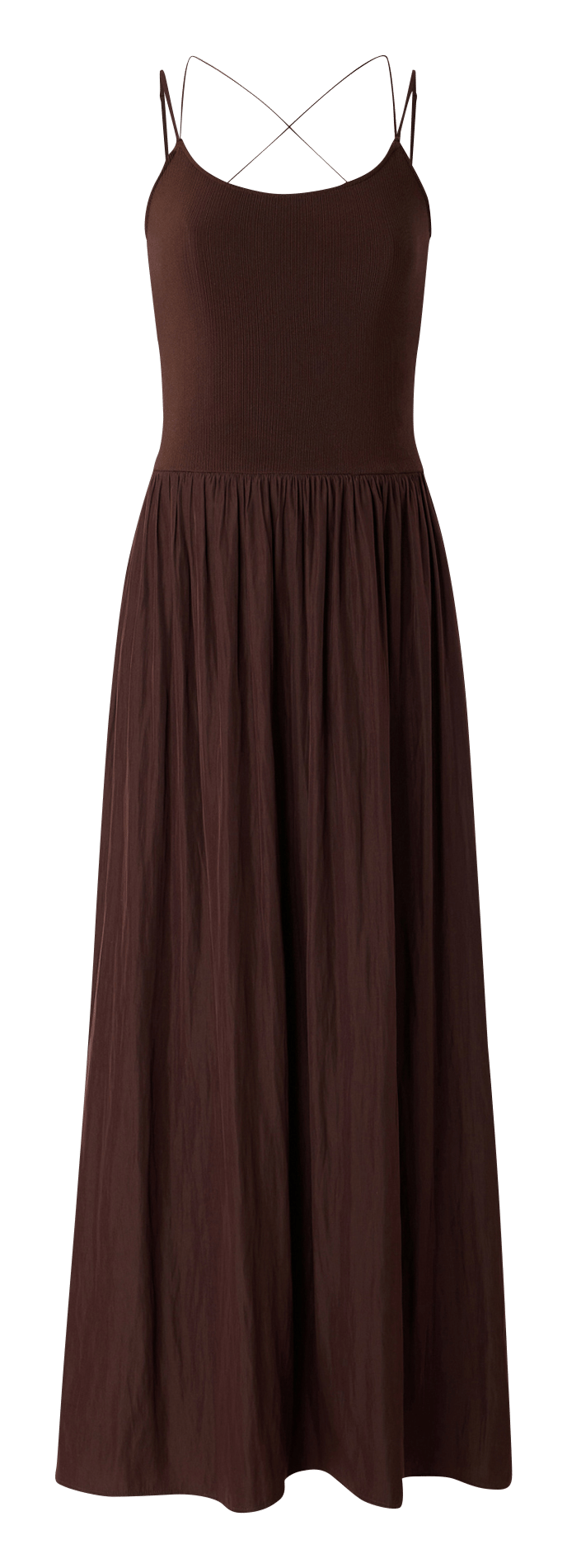 Lange jurk met ronde hals SESSUN Brown