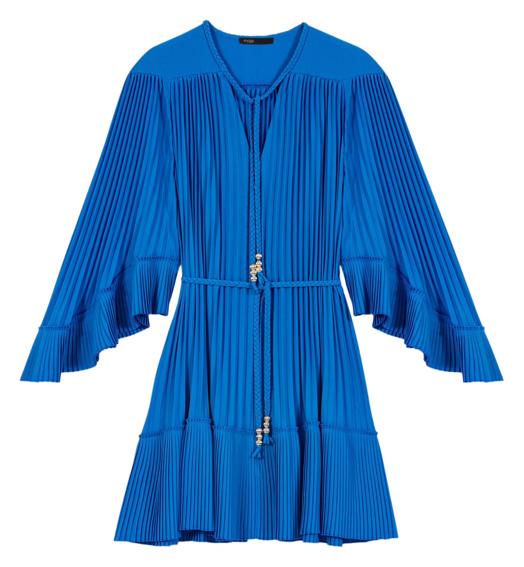 Pleated dress MAJE Blue