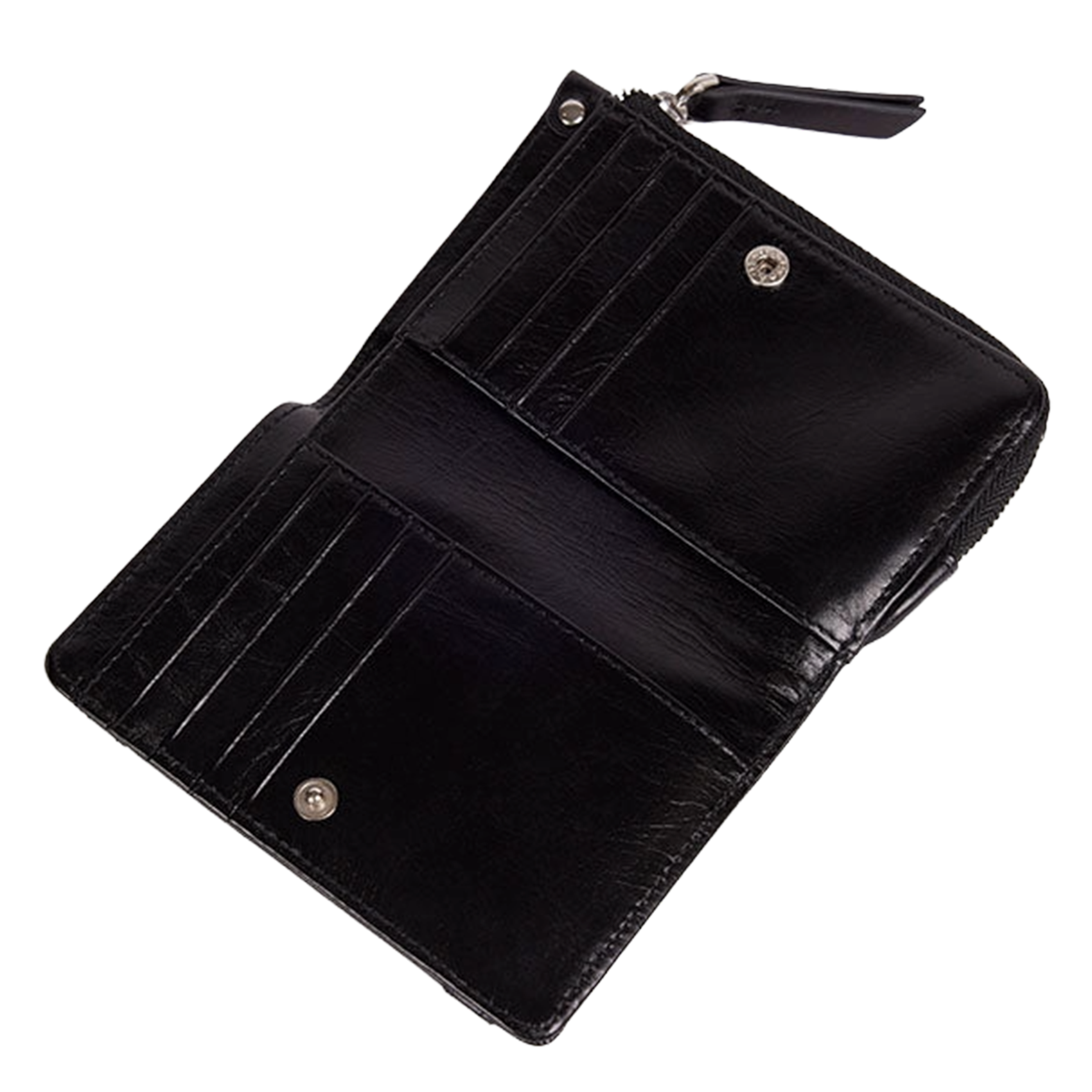 Kleine, leren portemonnee NAT & NIN Zwart