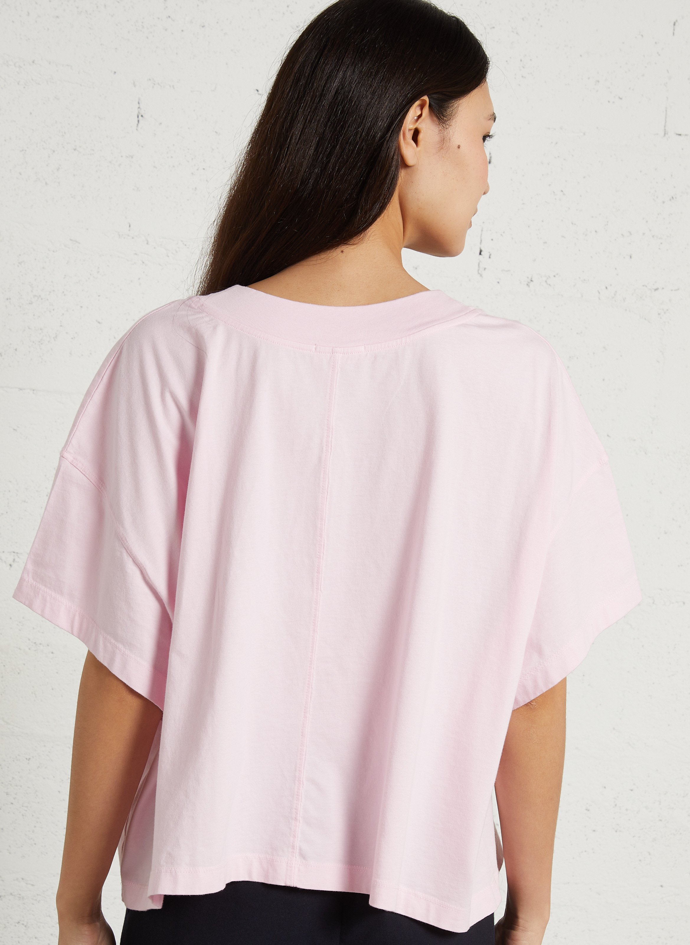 Oversized, katoenen T-shirt met ronde hals AMERICAN VINTAGE Roze