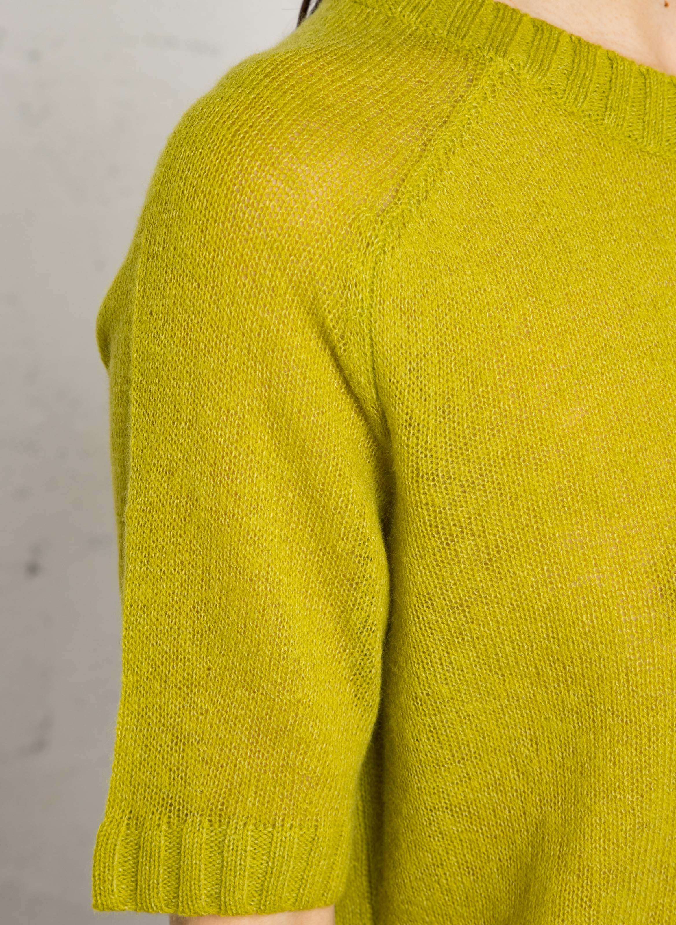 Pull droit col rond en laine mélangée SOEUR Vert