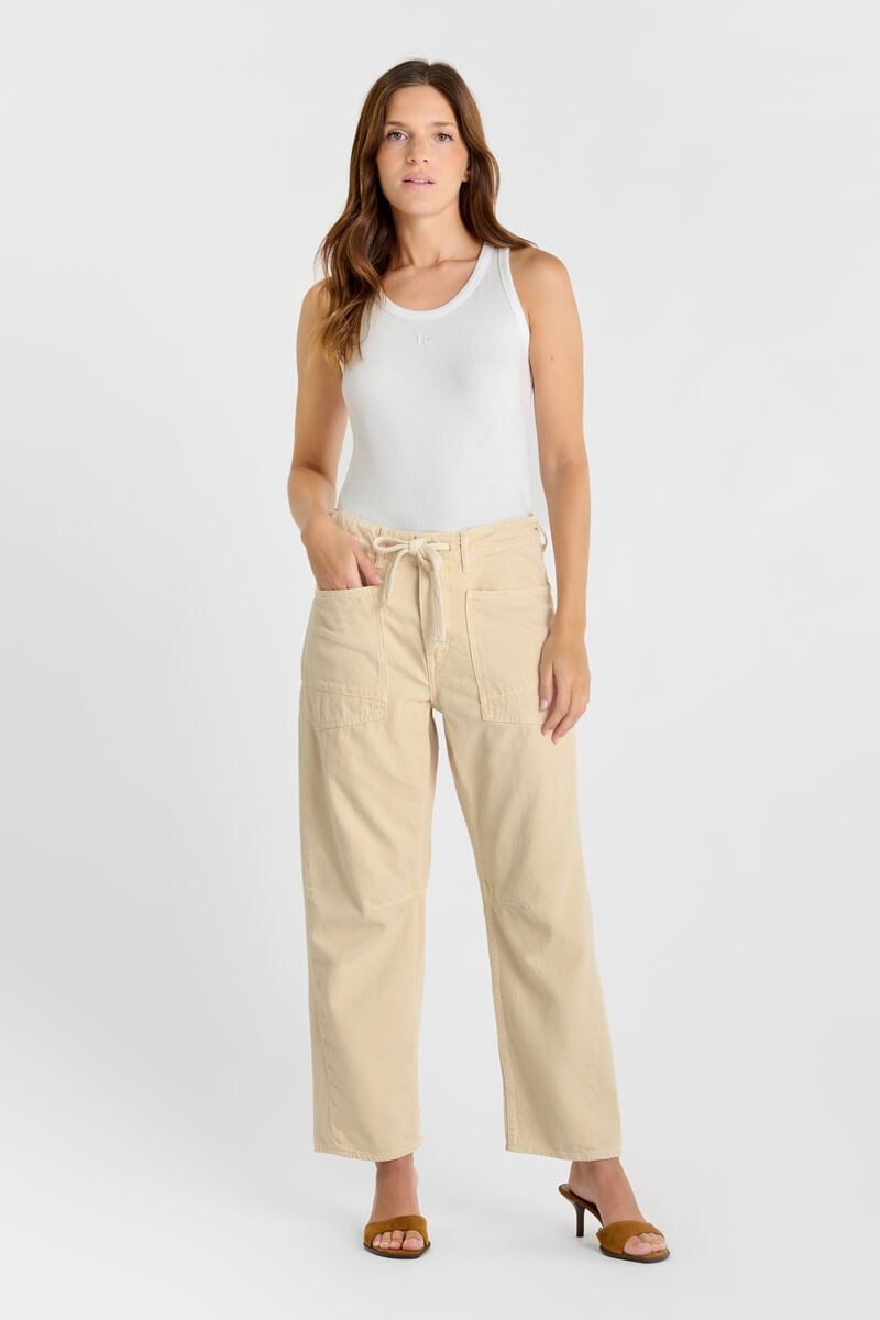 Loose jeans, wide leg, length 34 LE TEMPS DES CERISES Yellow