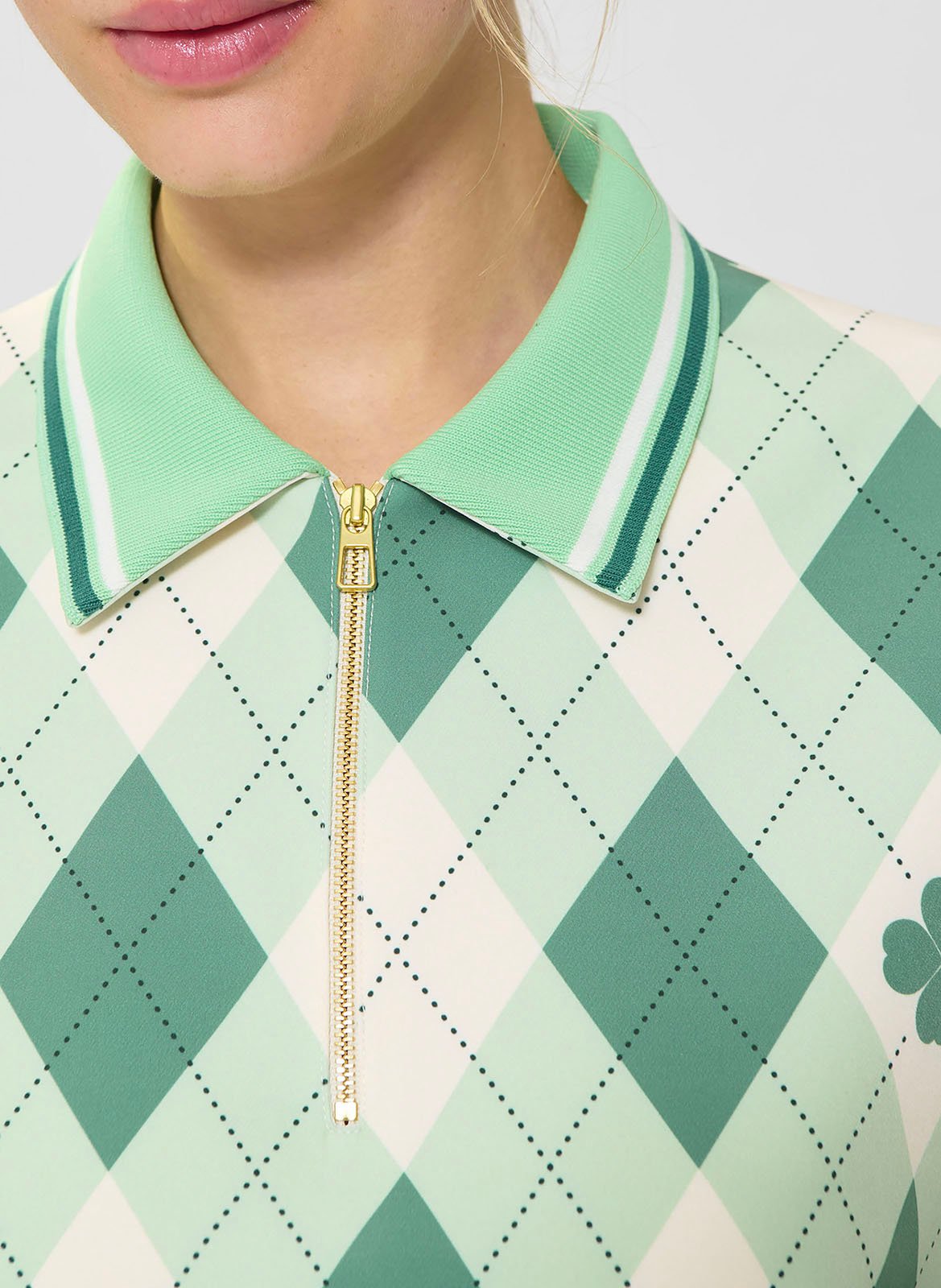 Polo droit col classique imprimé TARA JARMON Vert