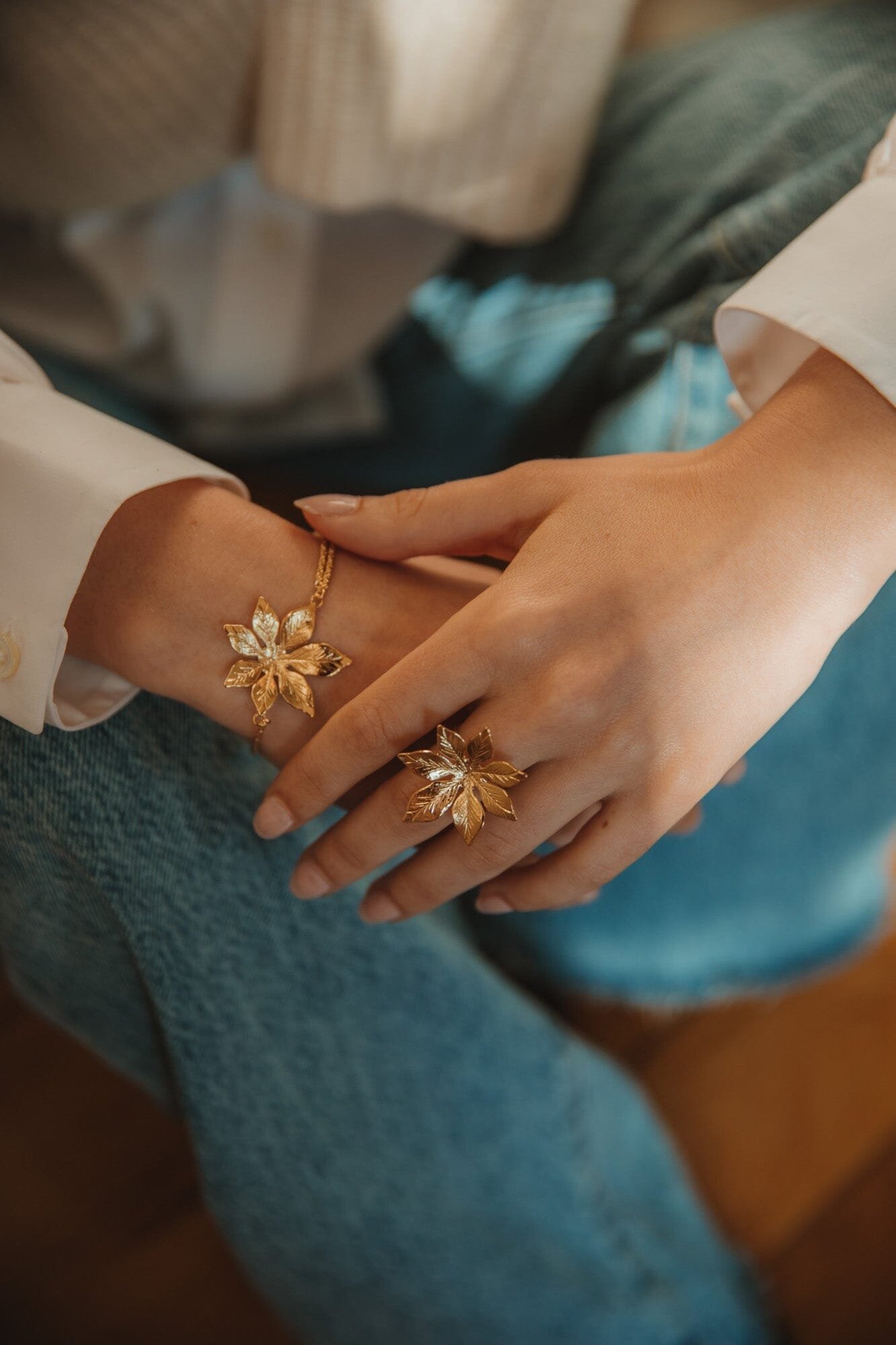 Maxi silver-plated flower ring MONSIEUR SIMONE Silver