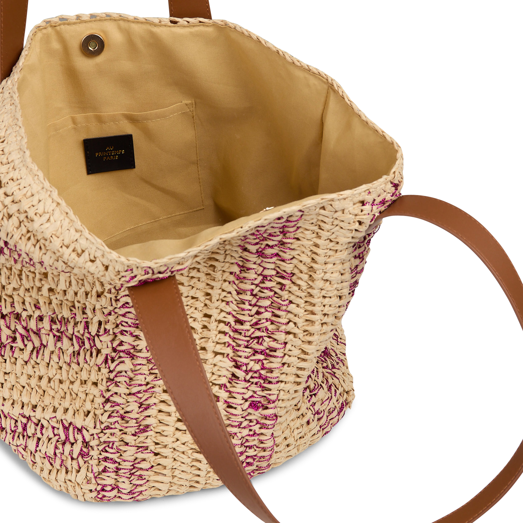 Panier tressé AU PRINTEMPS PARIS Rose