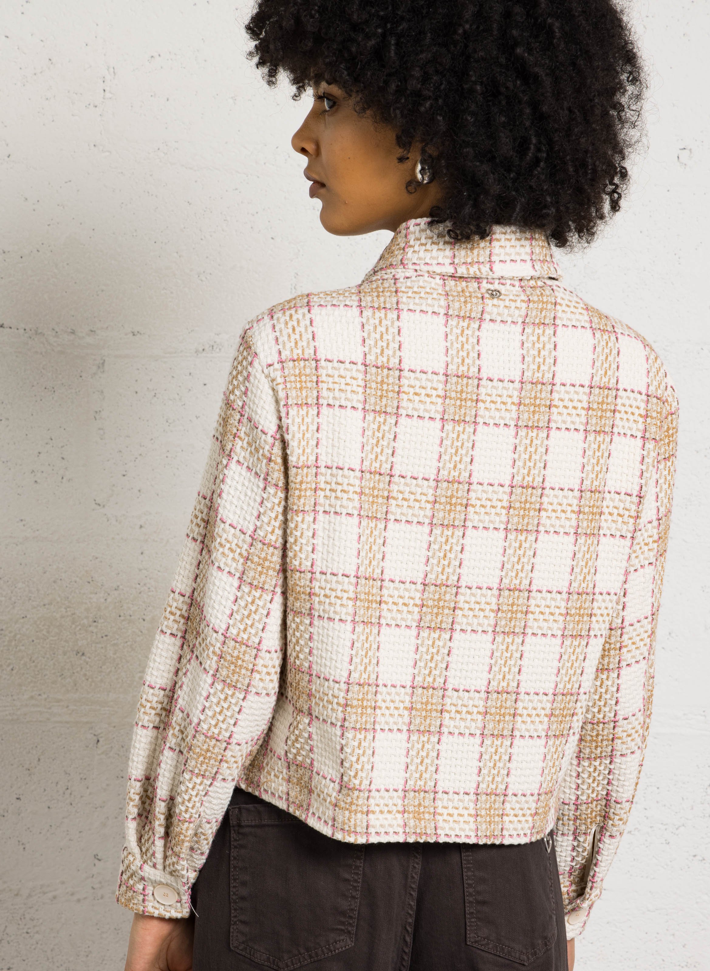 Oversized jas van gemengd katoen PLEASE Beige