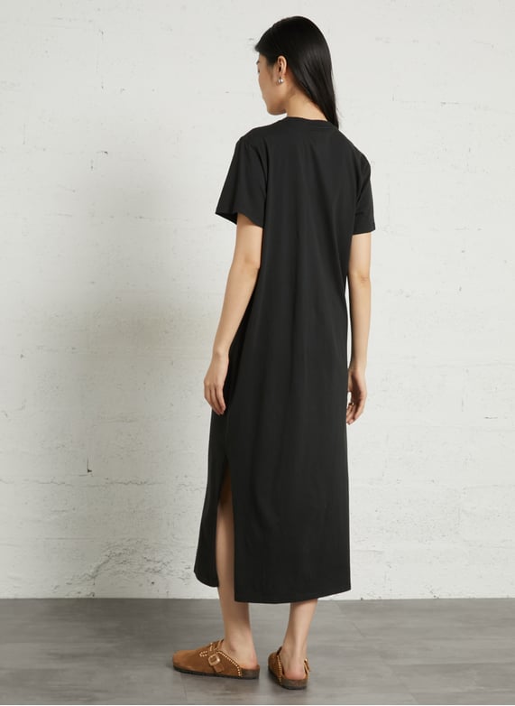 Long cotton t-Shirt dress Black Newtone - Women | Place des Tendances Long cotton t-Shirt dress Black Newtone - Women | Place des Tendances