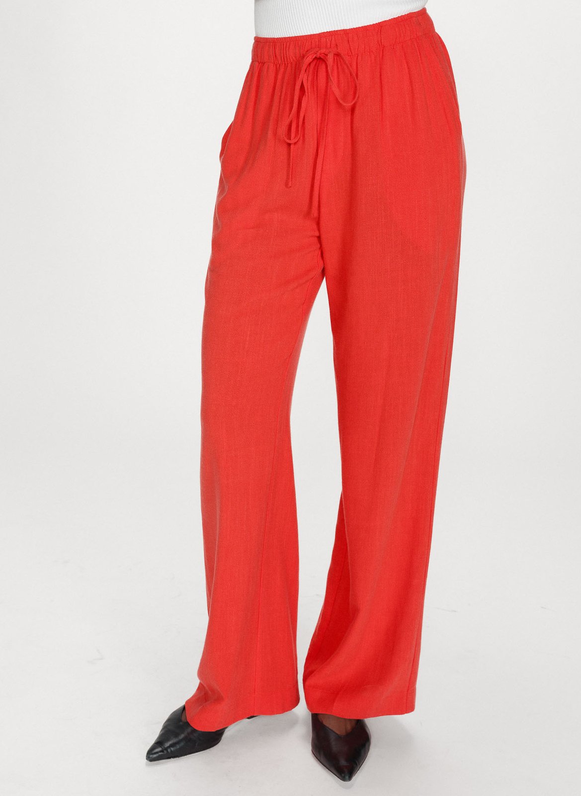High-waisted solid color trousers GRACE ET MILA Red