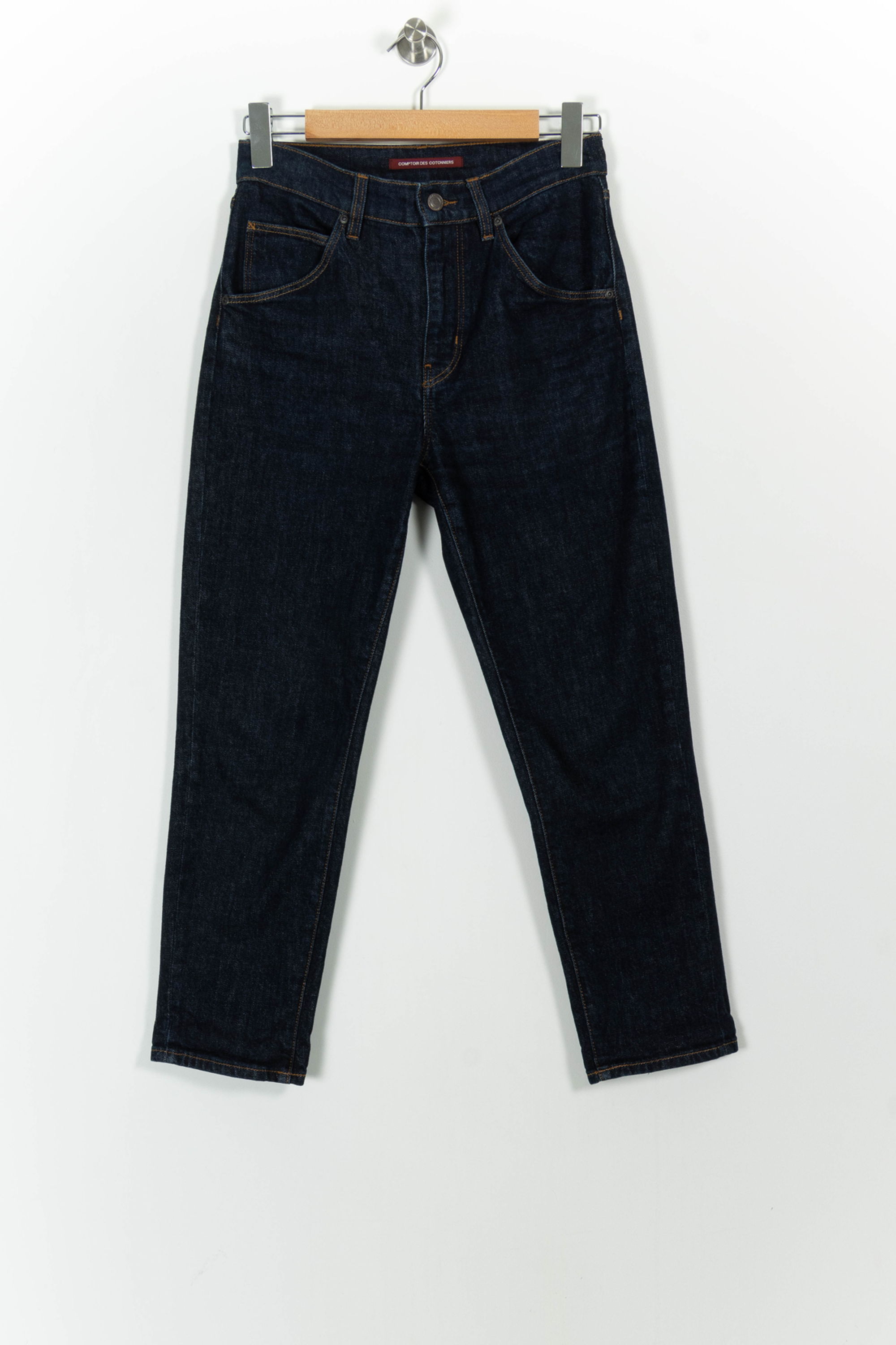 Cropped slim jeans with studs COMPTOIR DES COTONNIERS - Seconde main Blue