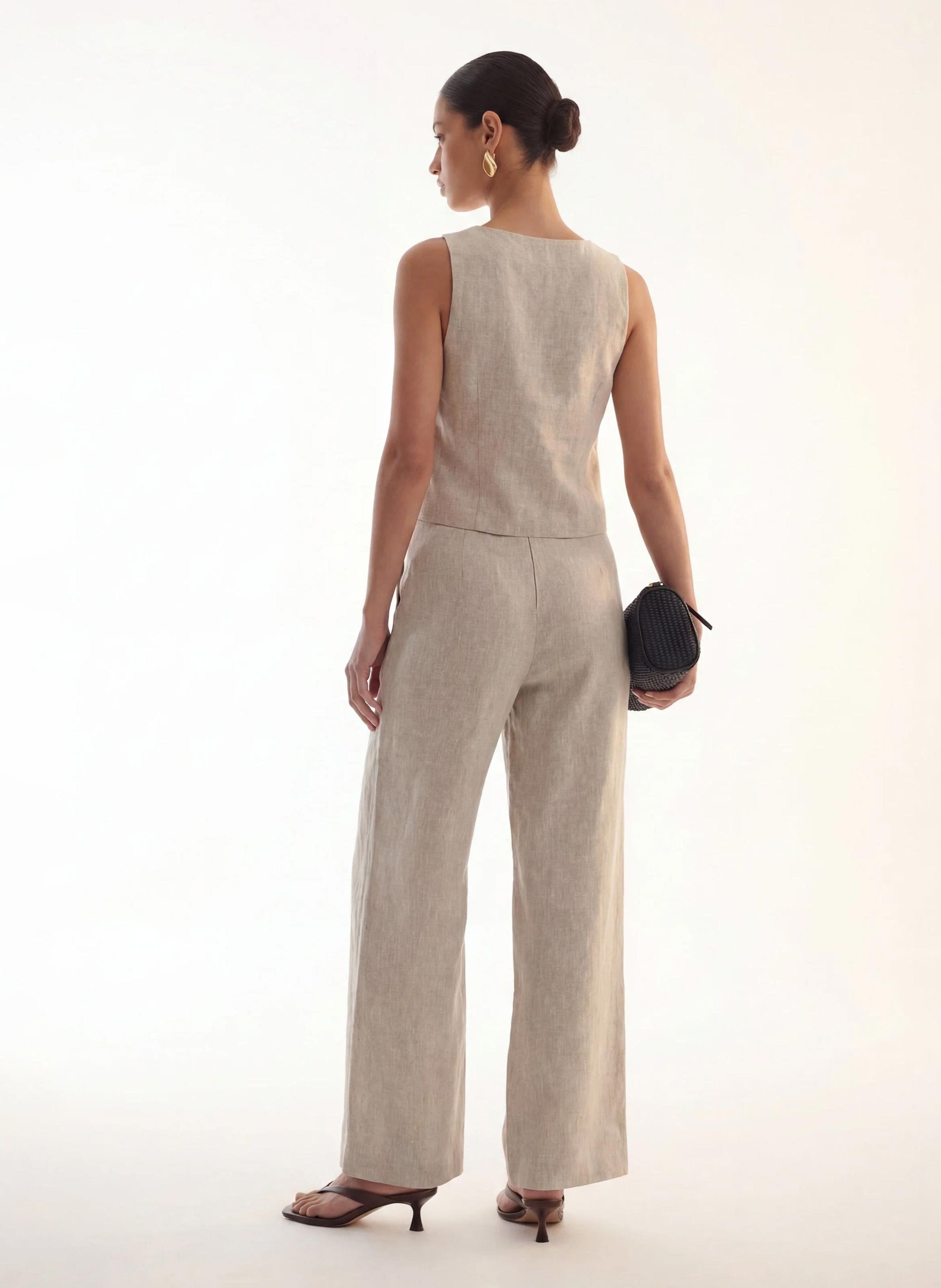 Straight linen trousers KOOKAI Beige