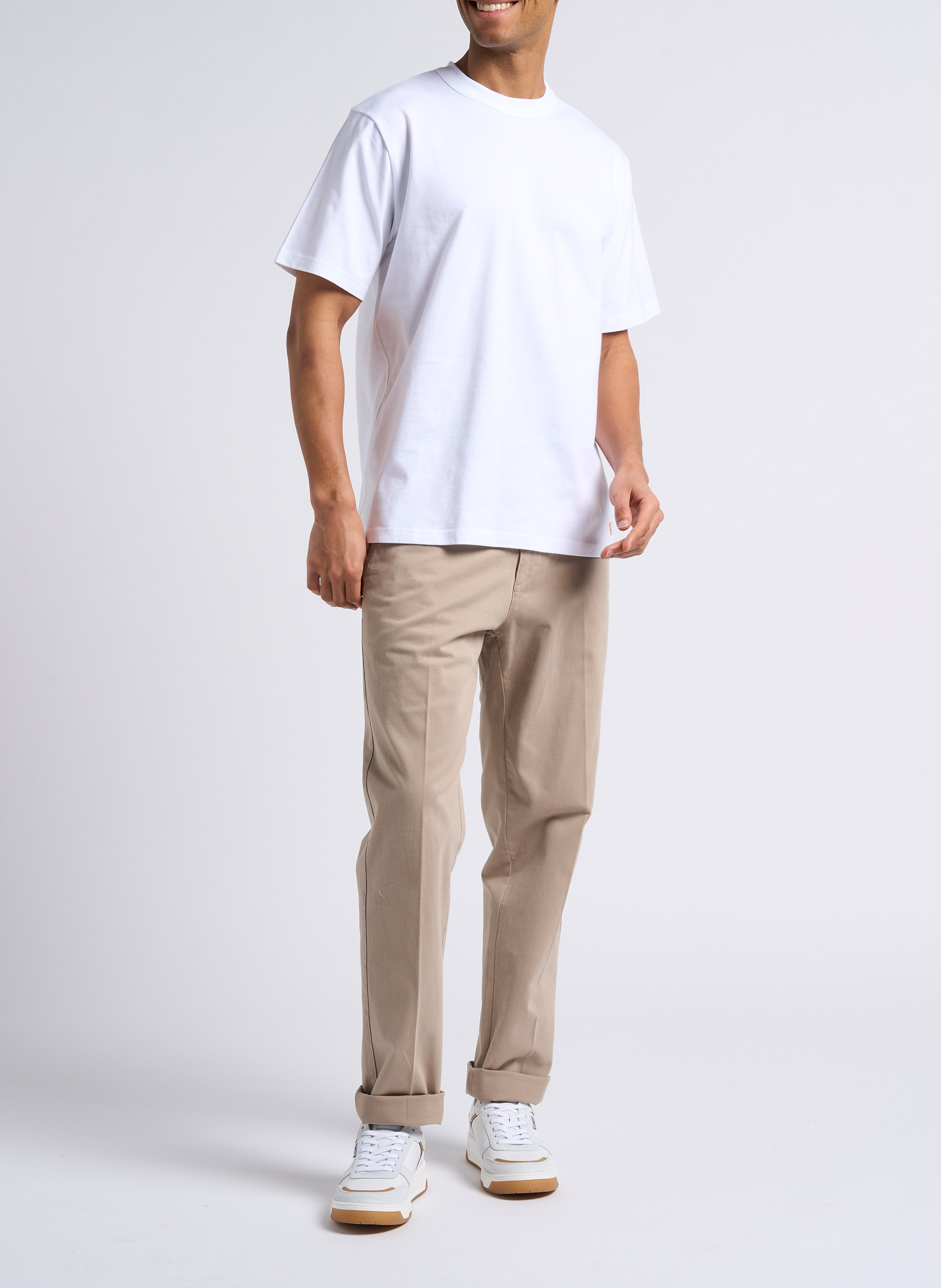 Gerade geschnittenes T-Shirt aus Bio-Baumwolle mit halsnahem Ausschnitt ARMOR LUX Weiss