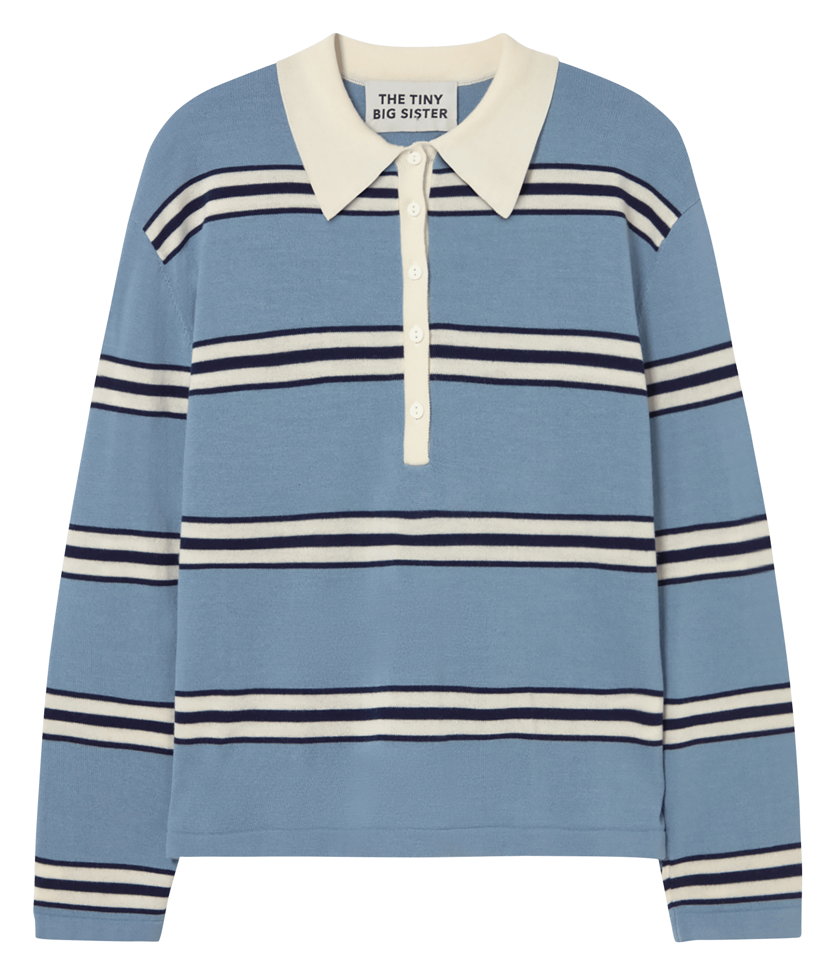 Wool sweater with polo collar THE TINY BIG SISTER Blue