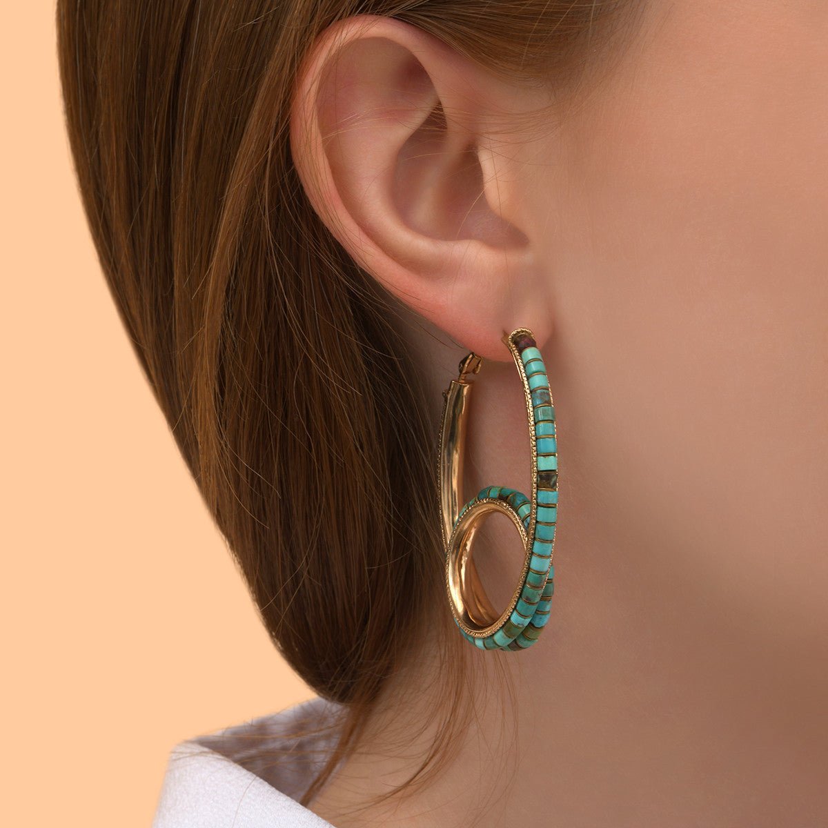 Hoop earrings SATELLITE PARIS Green
