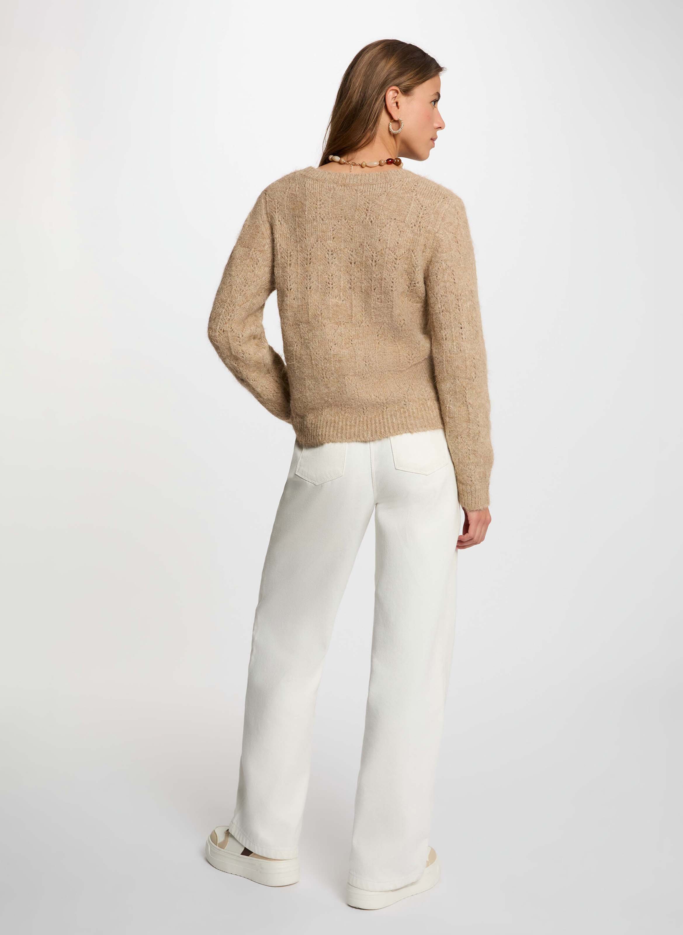 Round-neck sweater MORGAN Beige