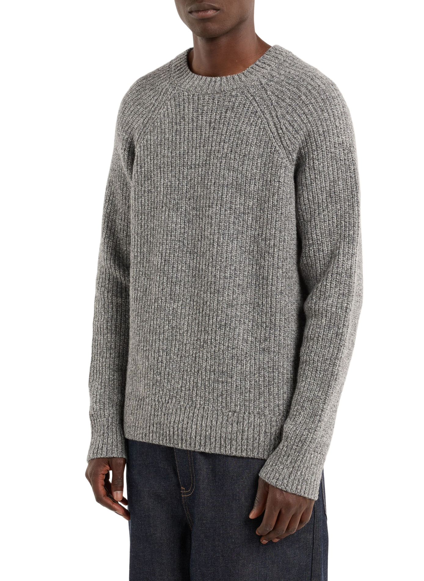 Round neck wool blend boys sweater SAISON 1865 Grey