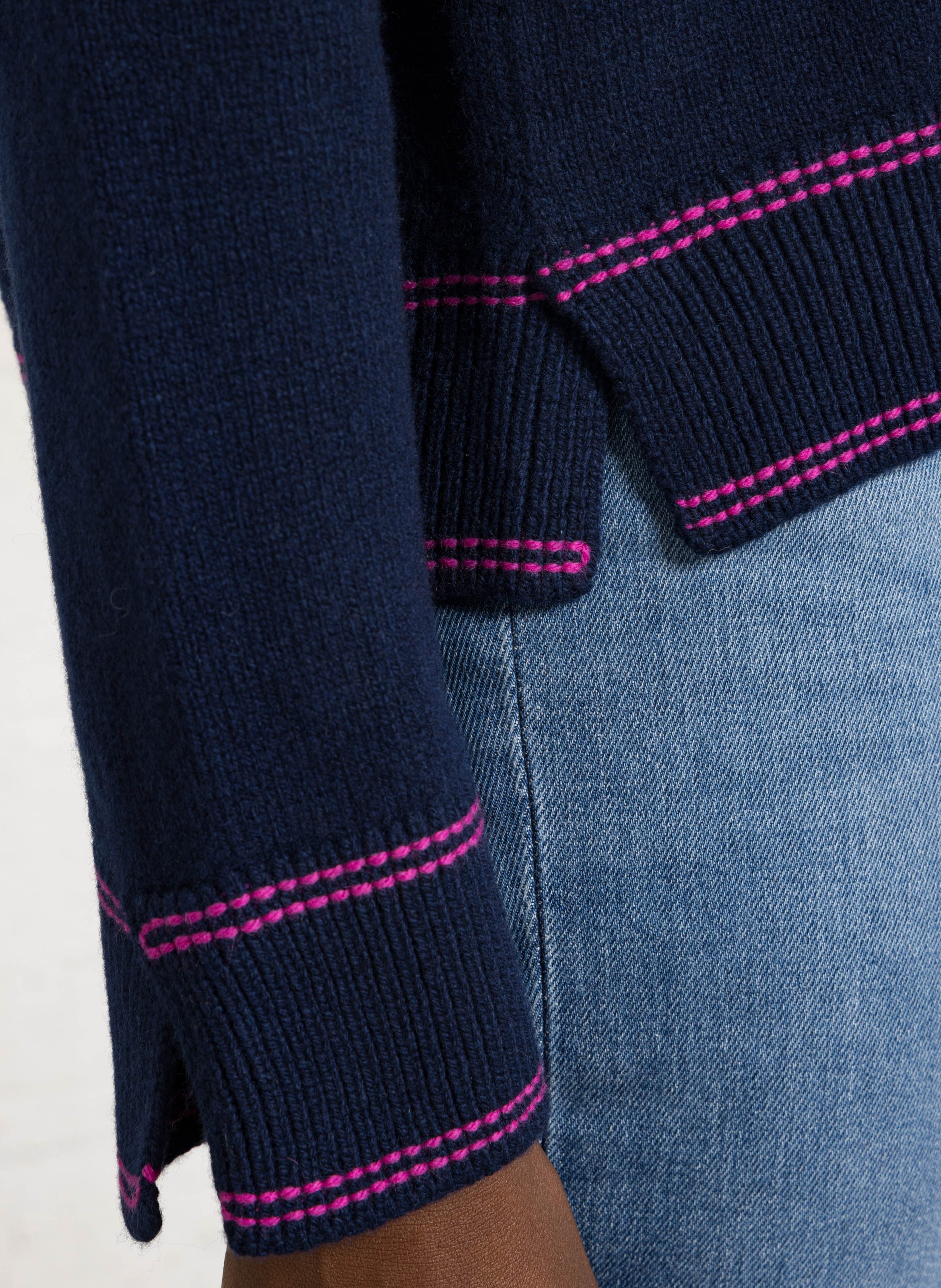Oversized V-neck wool and cashmere sweater MAISON ANJE Blue