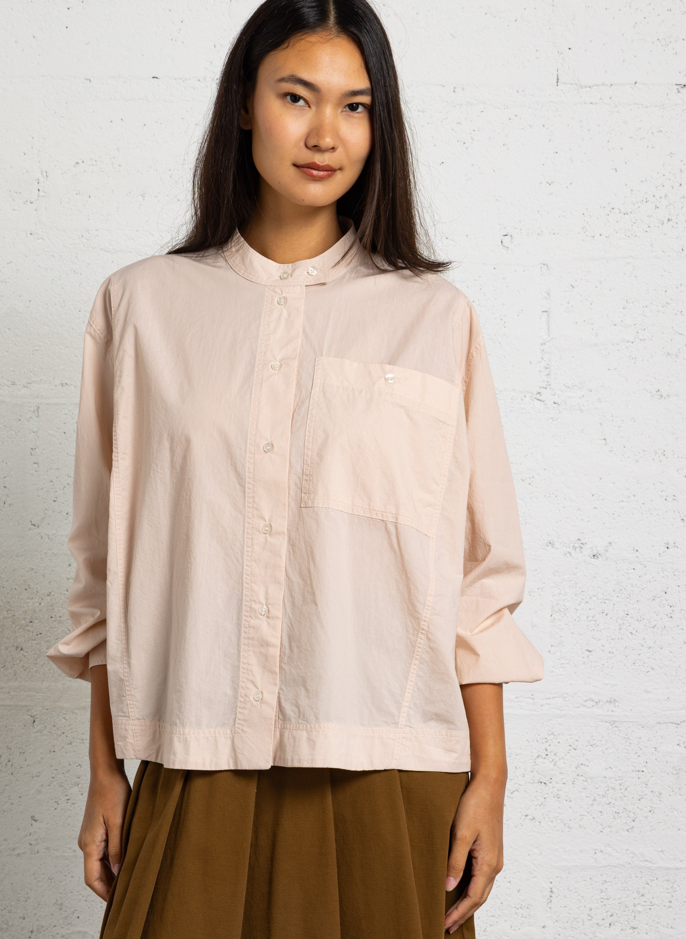 Round-neck organic cotton shirt SOEUR Beige