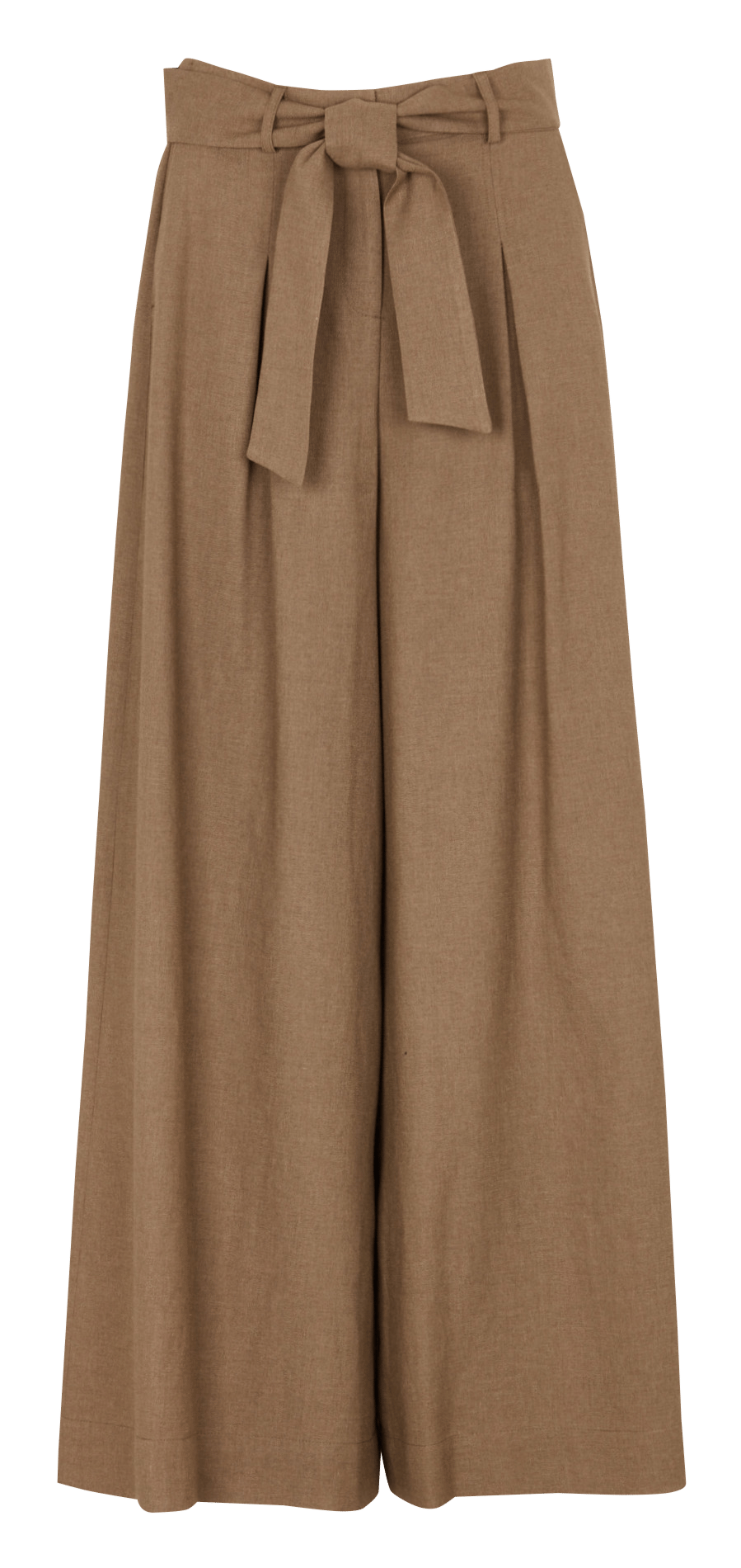 Gerade geschnittene Hose mit weitem Bein und Gürtel MAISON 123 Beige