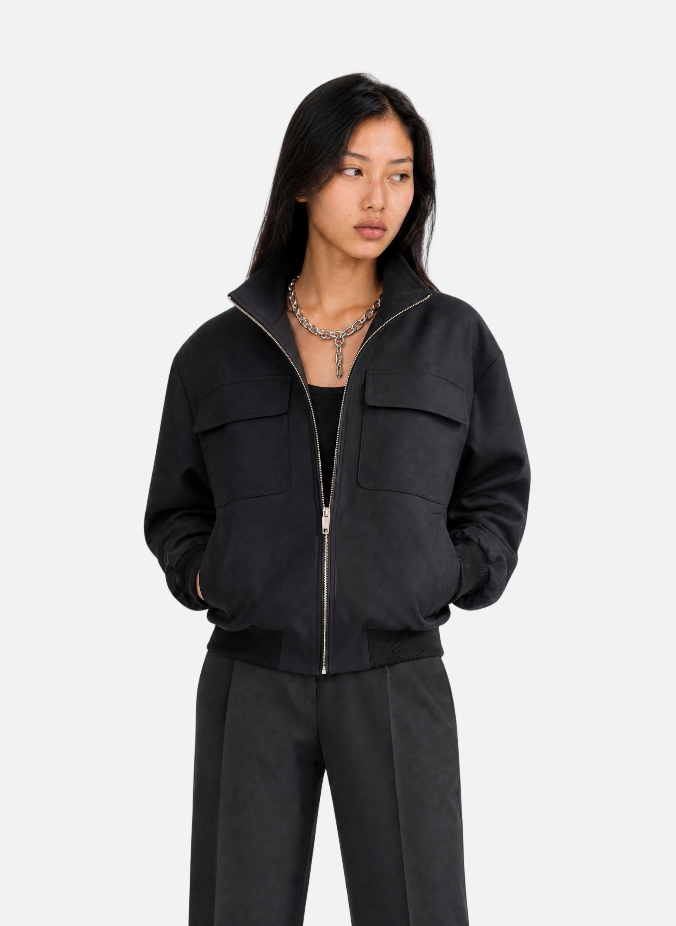 Candice wool-blend zipped jacket  THE KOOPLES Black