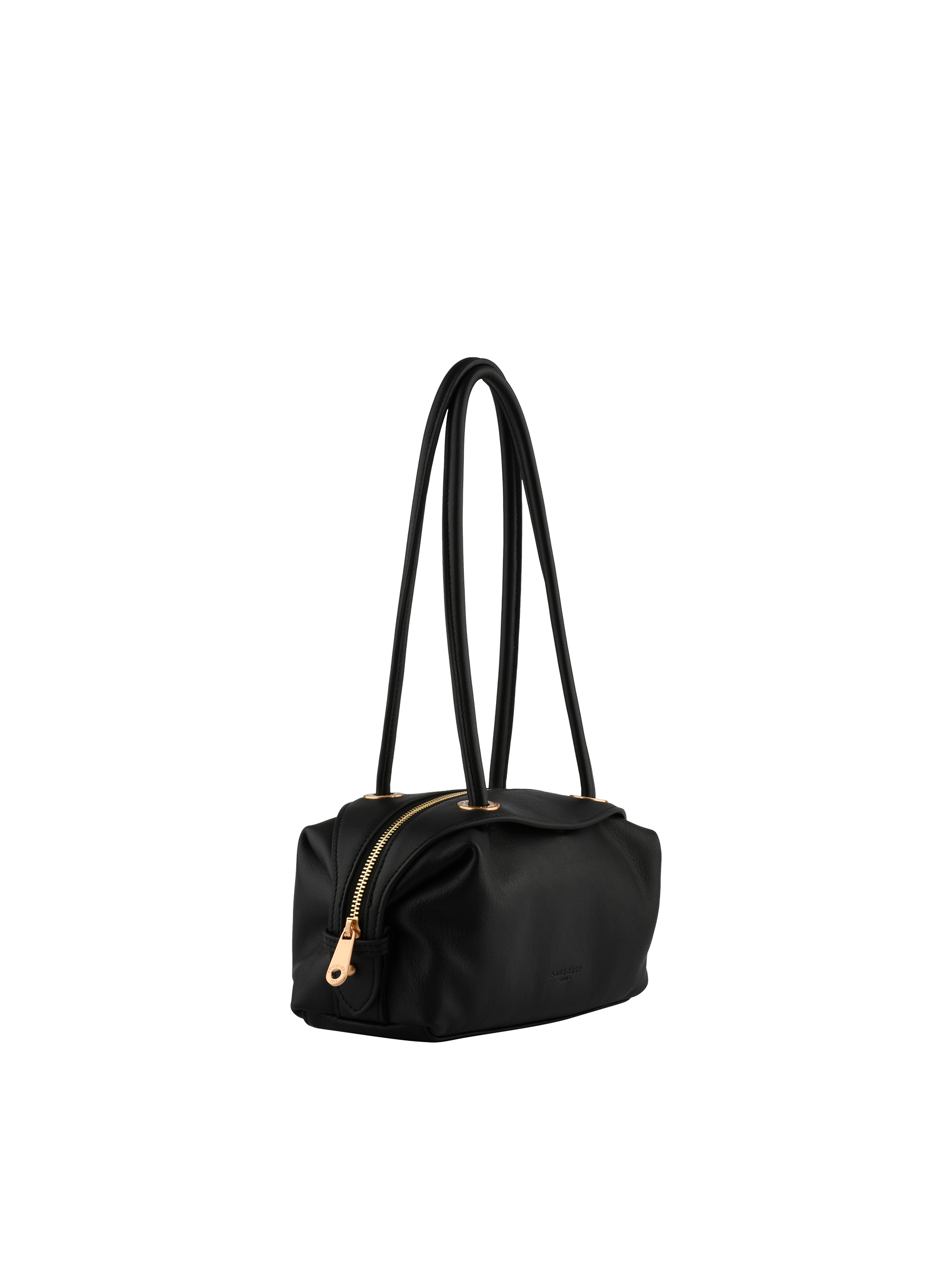 Sac porté épaule en cuir de vachette POURCHET Noir