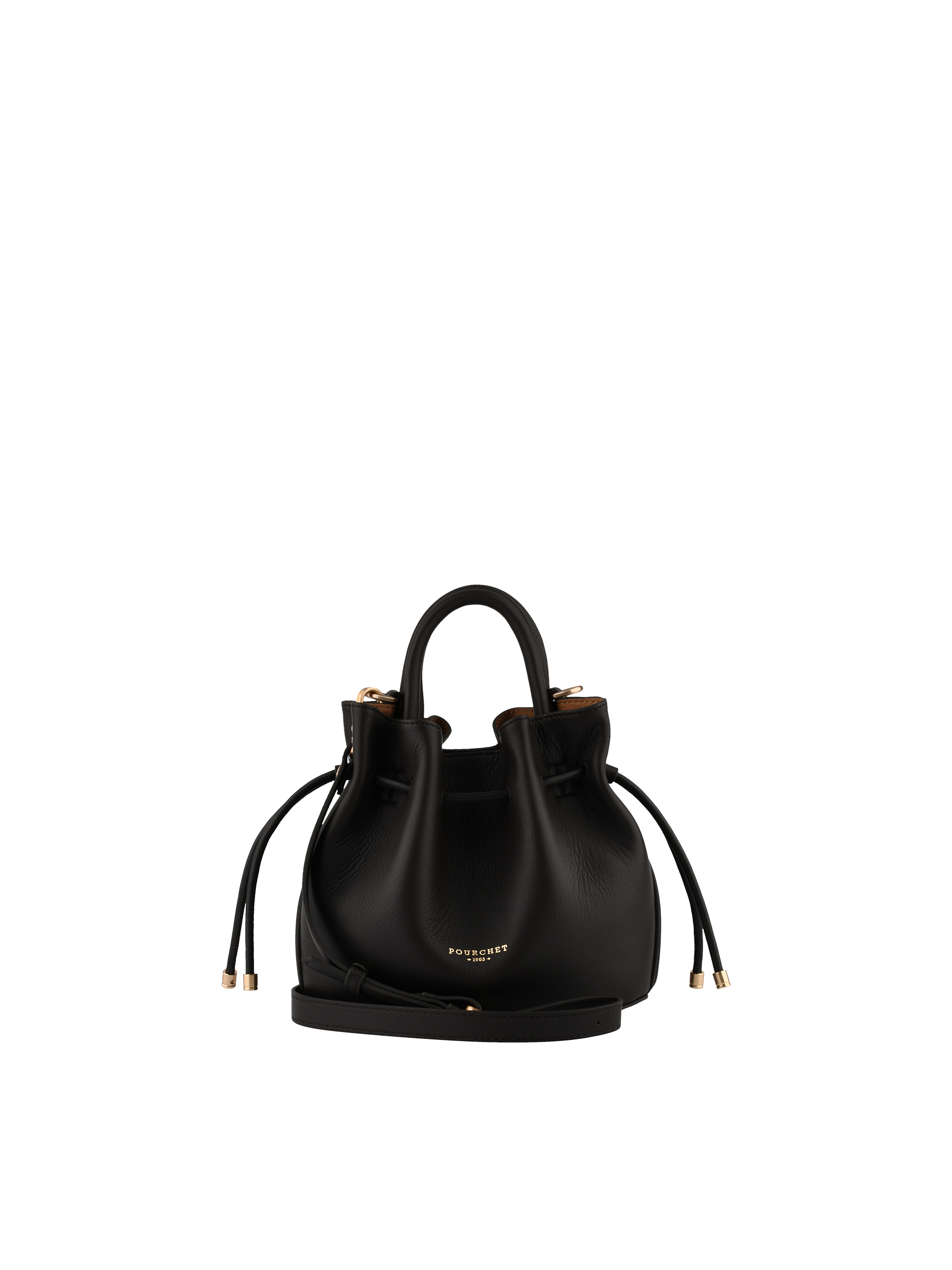 Calfskin leather handbag POURCHET Brown
