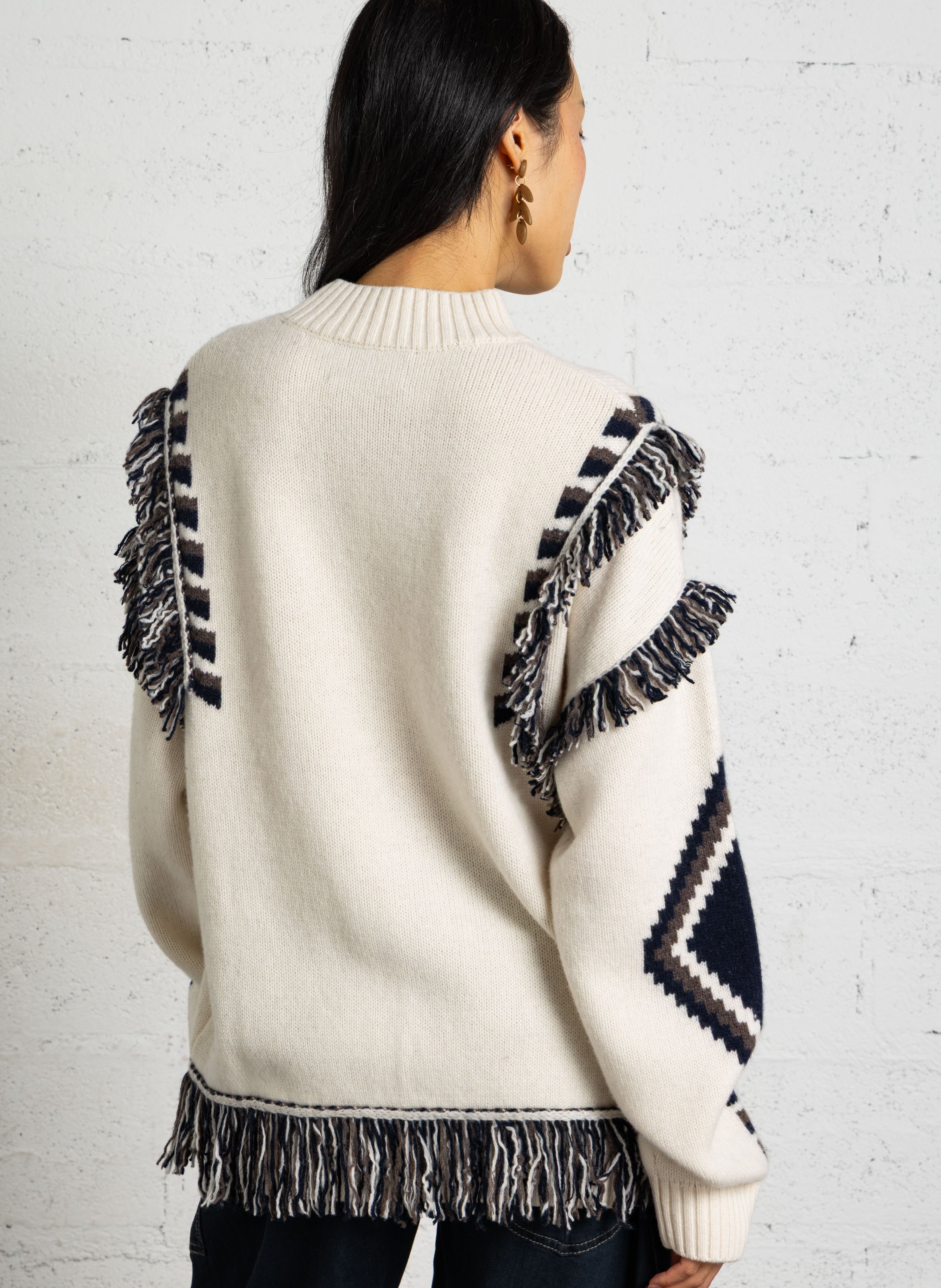 Round-neck wool sweater BERENICE Brown