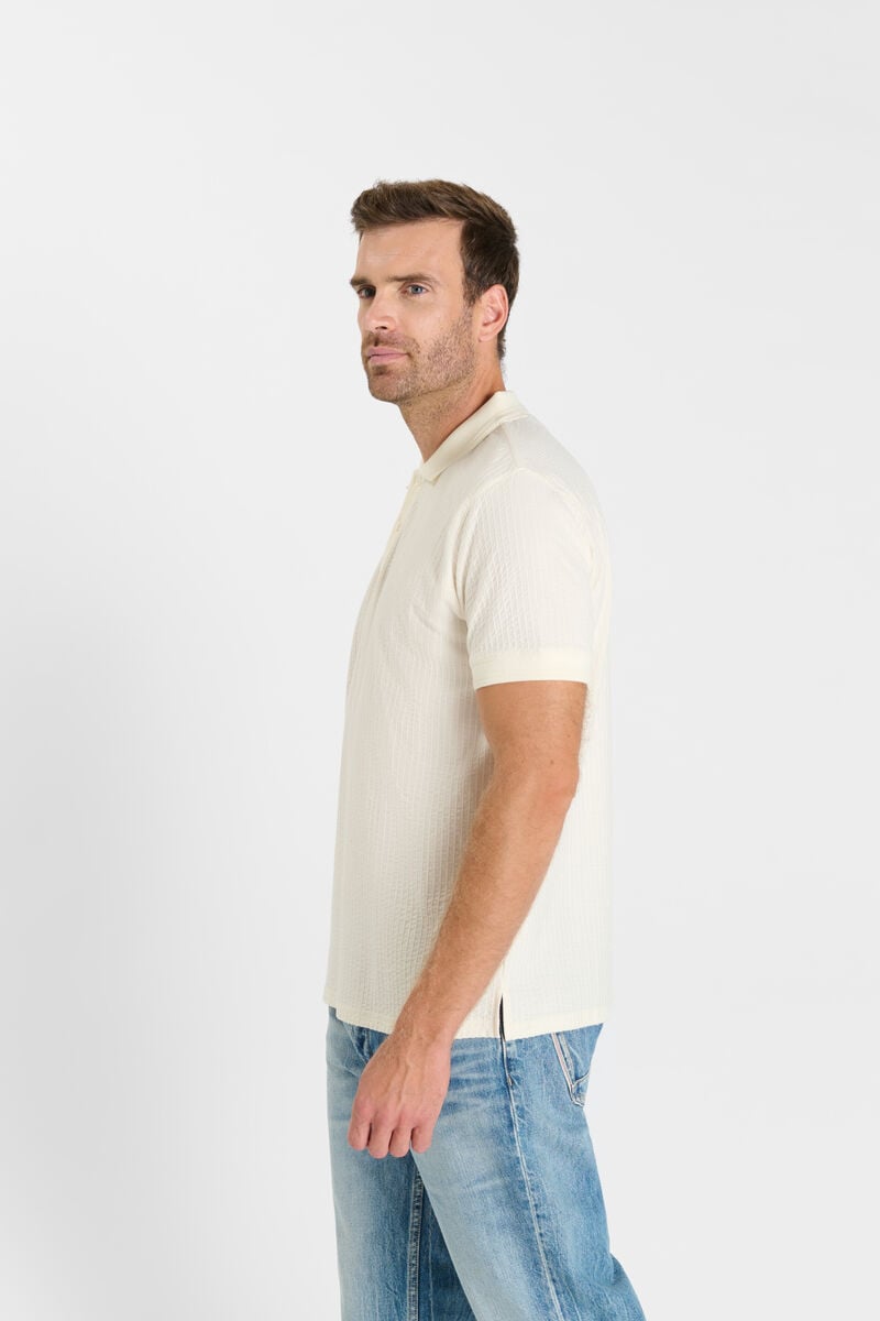 Button-Down Shirt Collar Polo LE TEMPS DES CERISES White