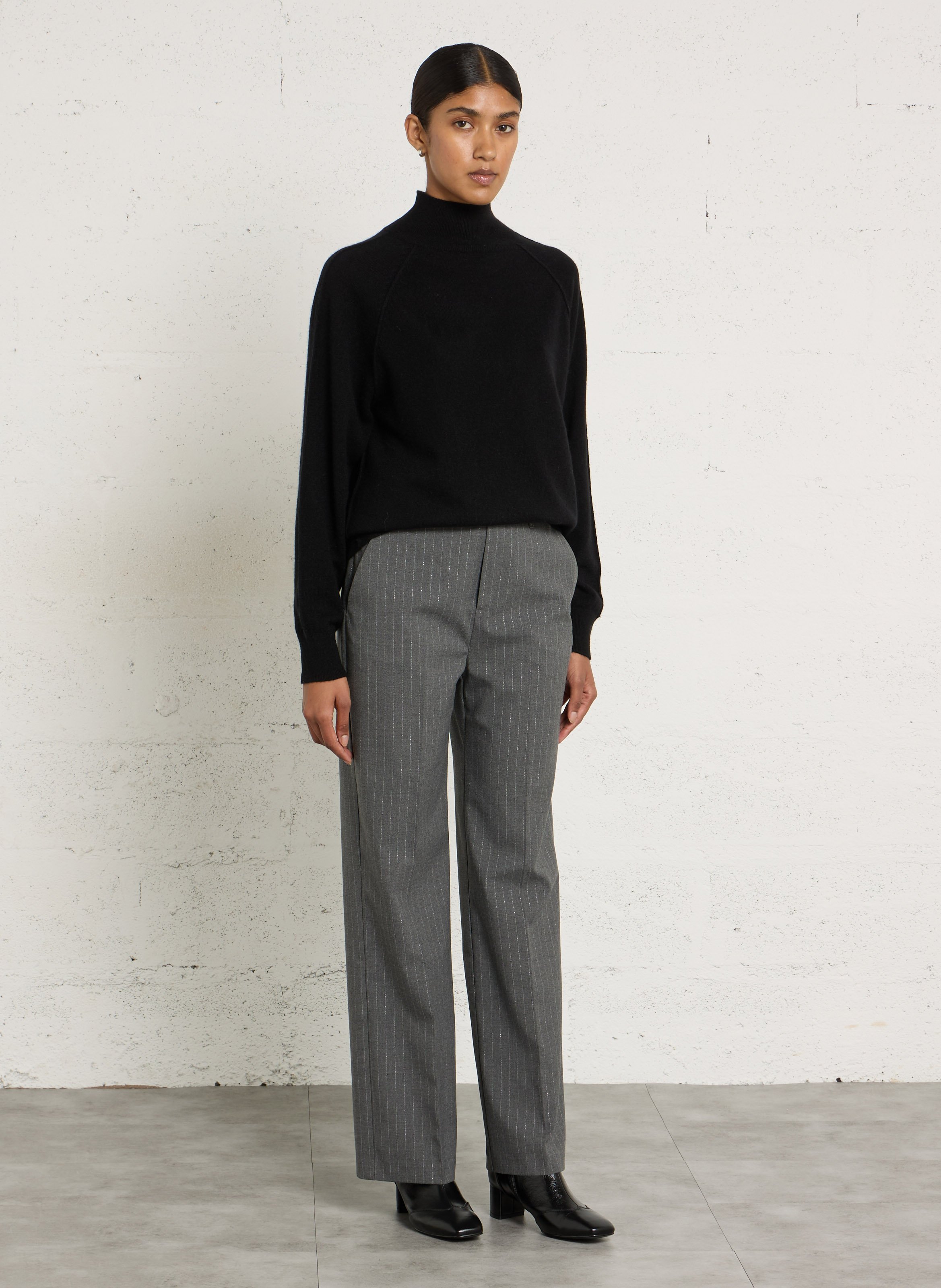 Pantalon droit à rayures SUD EXPRESS Gris