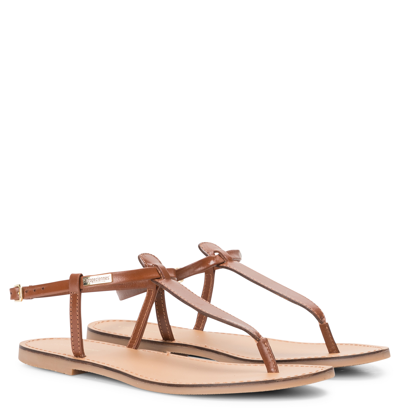 Flache Ledersandalen LES TROPEZIENNES PAR M.BELARBI Braun